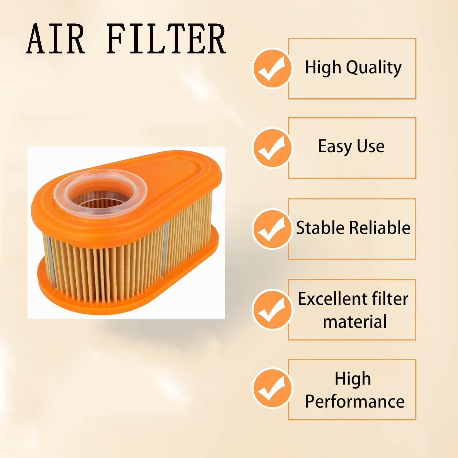 Tjhypernete 2Pcs Air Filter Cartridge, Lawn Mower Engine Filter Replacement, Optimized Air Filtration, Filter Element, Compatible with Briggs&Stratton Models 005419, 796254, 795066, 792038, 790388 image number 6