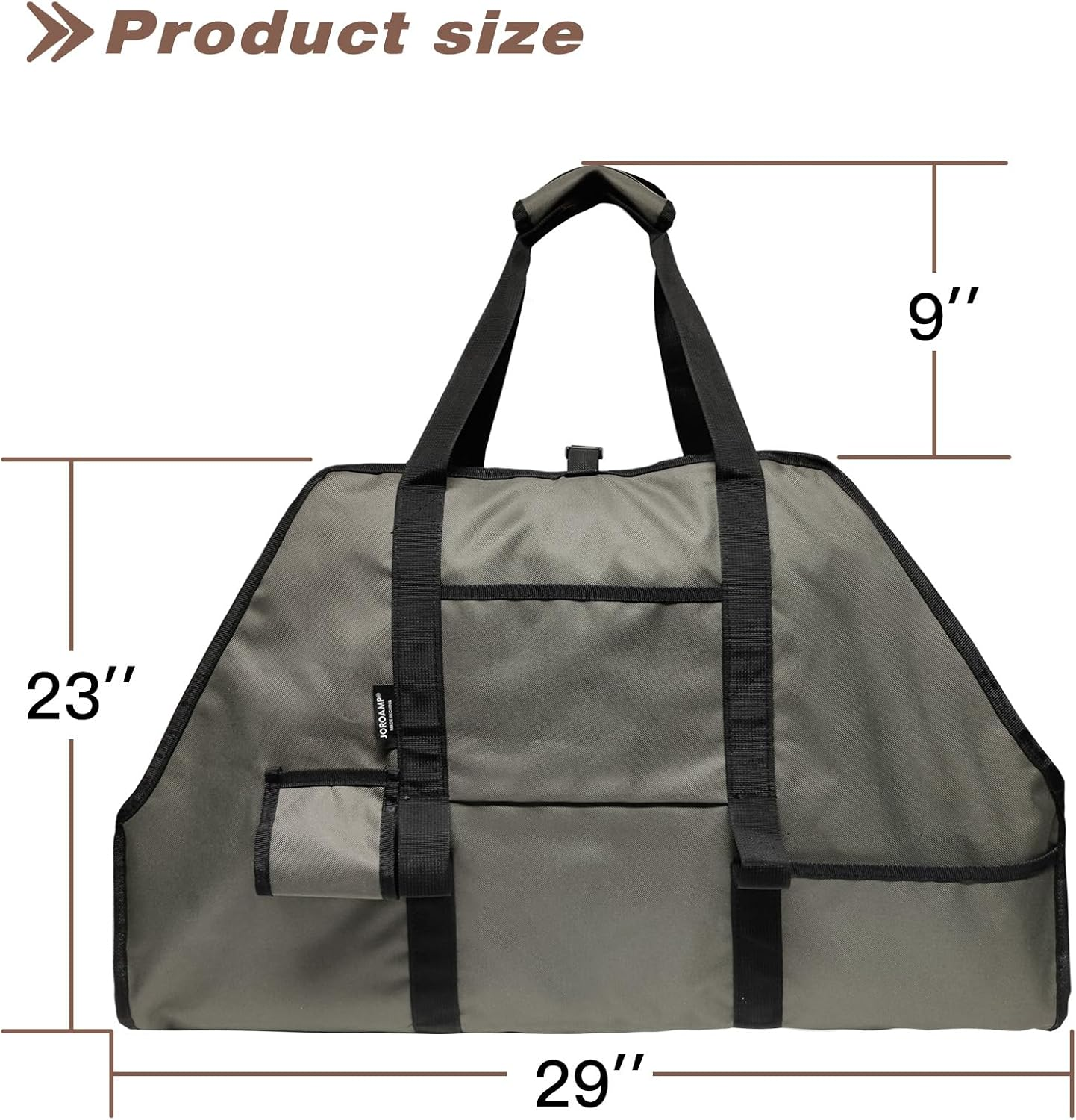 Joroamp Large Firewood Log Carrier, Canvas Log Carrier Bag Tote, Durable Fireplace Wood Stove Accessories, Perfect for Carrying Wood at Indoor or Outdoor, Camping Storage Basket with Handles image number 5