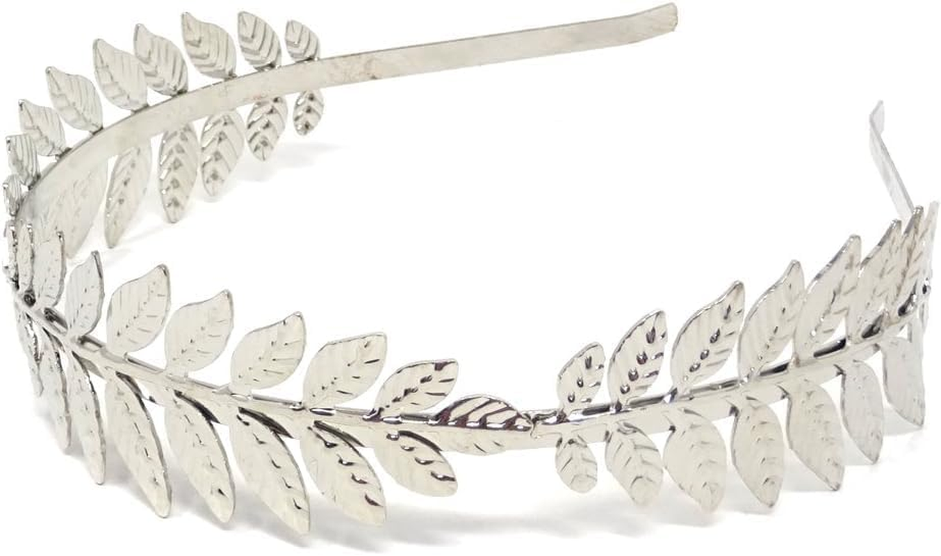 2PCS Dainty Leaf Tiara Headband for Bridal and Roman Goddess Style image number 6
