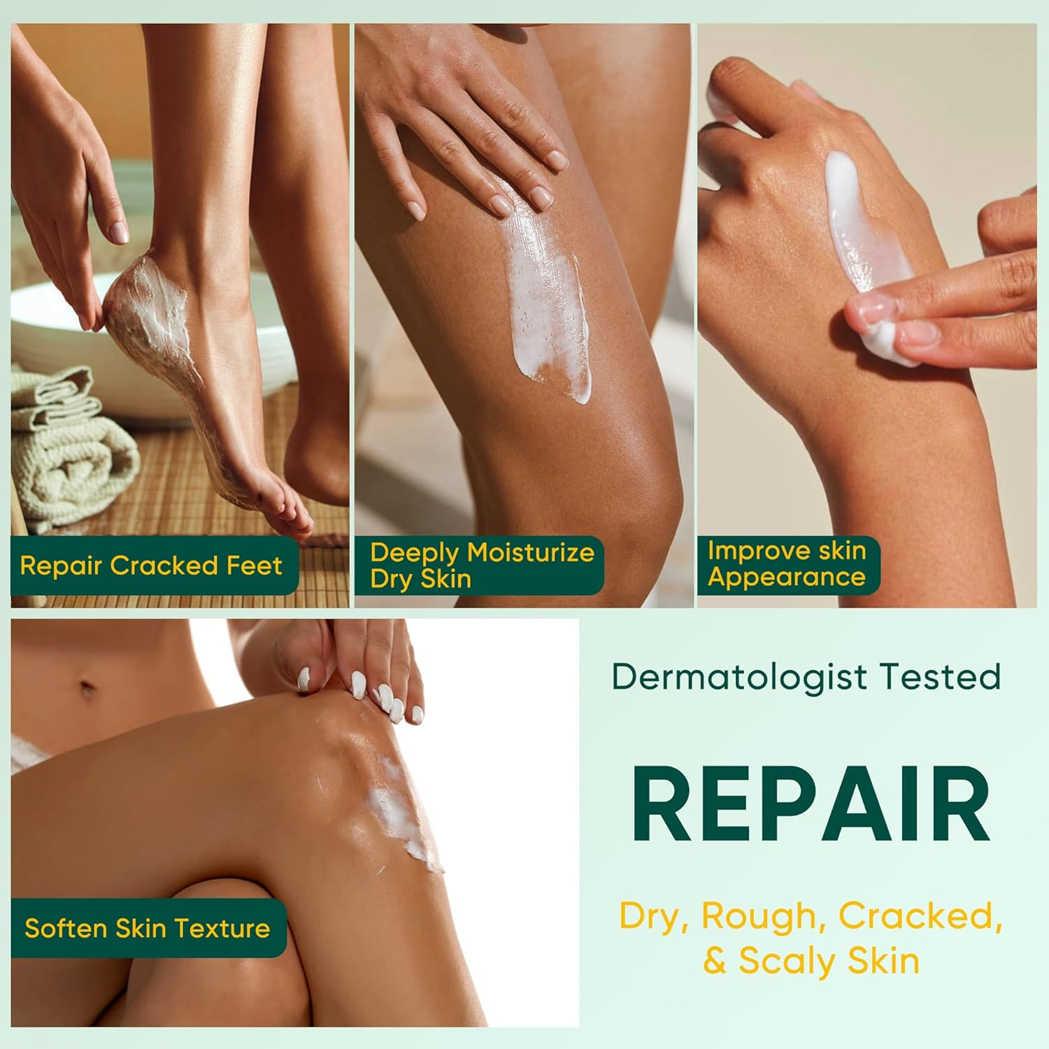 Berlaney Urea Cream 40 Percent for Feet plus 2% Salicylic Acid 5.29 Oz || Foot Cream and Hand Cream Maximum Strength with Hyaluronic Acid,Tea Tree,And Aloe Vera for Deep Moisturizes,Callus Remover