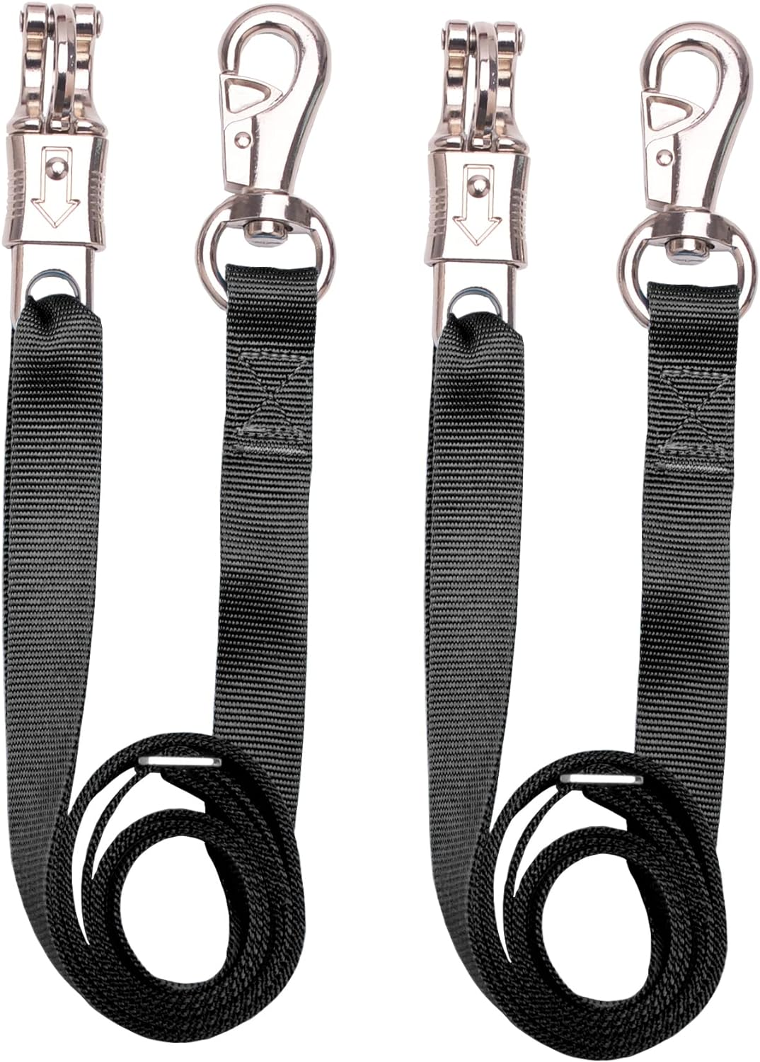 Adjustable Nylon Cross Tie （2 Pack）- with Panic Snap and Bull Snap - Adjusts from 44.5" to 78.3" (Red), Red, Standard Size