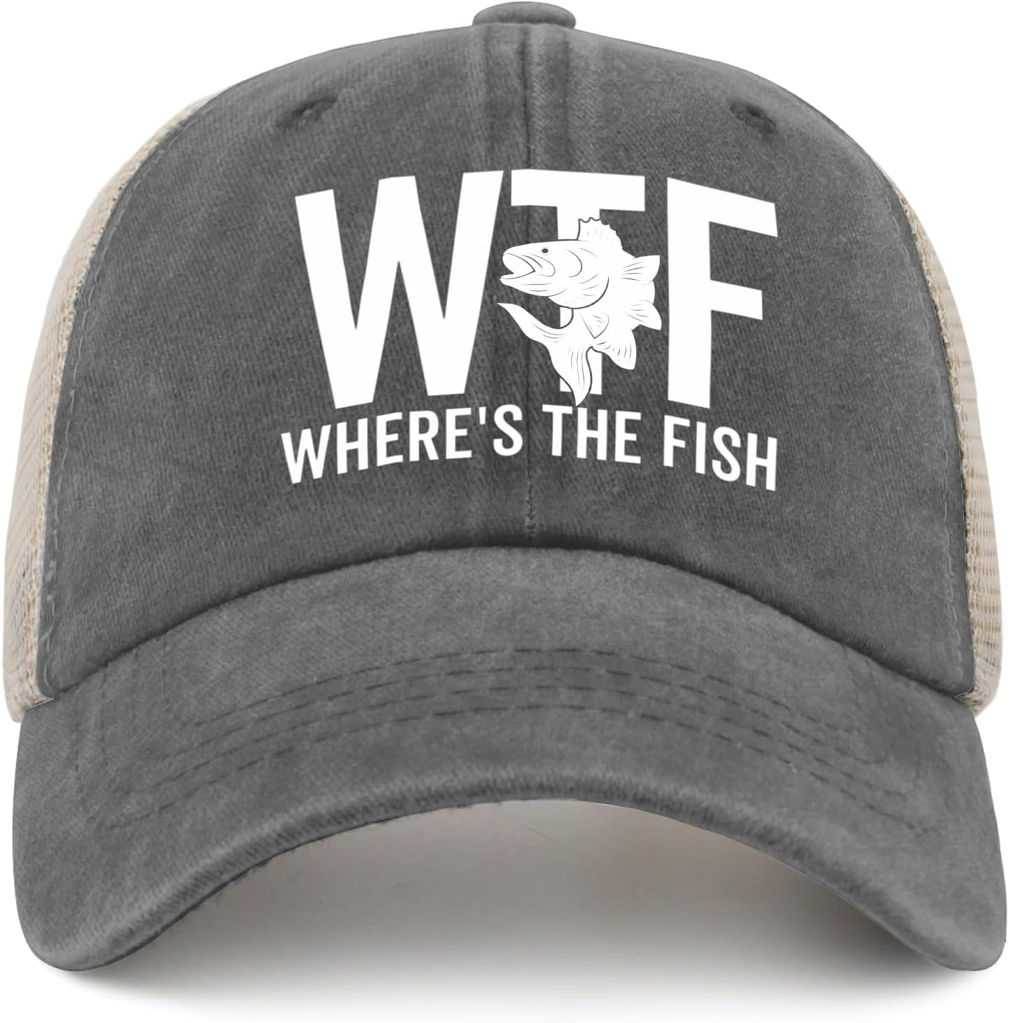 Cryptomancy WTF Where'S the Fish Hat for Women Dad Hats with Design Caps image number 5
