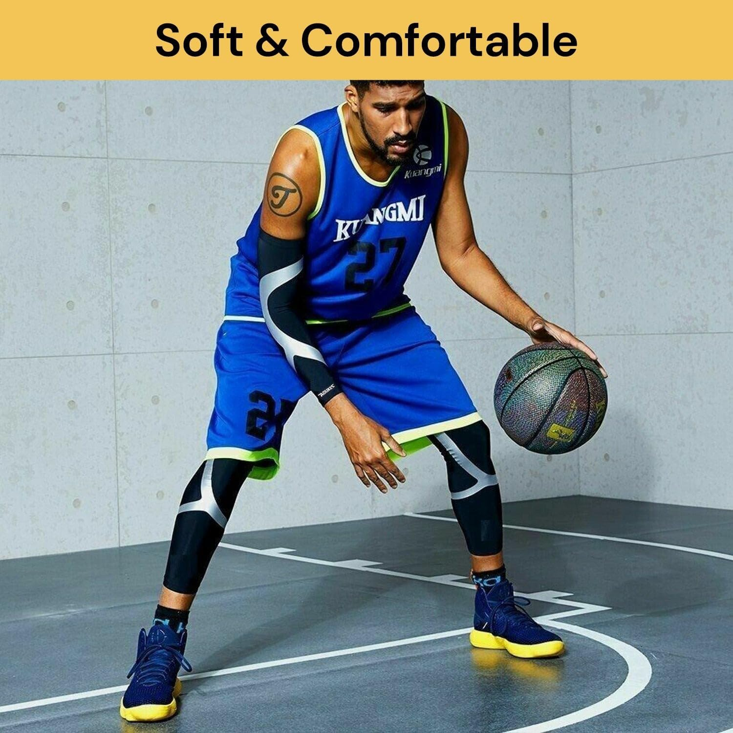 Elbow Brace Compression Sleeve Elastic Support, Tendonitis Pain, Tennis Elbow, Golfer'S Elbow, Arthritis, Bursitis, Basketball, Baseball, Football, Golf, Lifting, Sports (S) image number 3