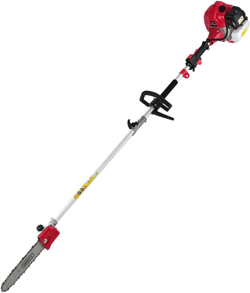 Giantz Pole Saw, 65Cc Hedge Trimmer Brush Cutter Poles Tree Pruner Chainsaw Cordless Petrol Hand Power Chainsaws Home Garden Farm Whipper Snipper Tool Saws, with Extra Chains Spark Plug 12" Bar Red image number 2
