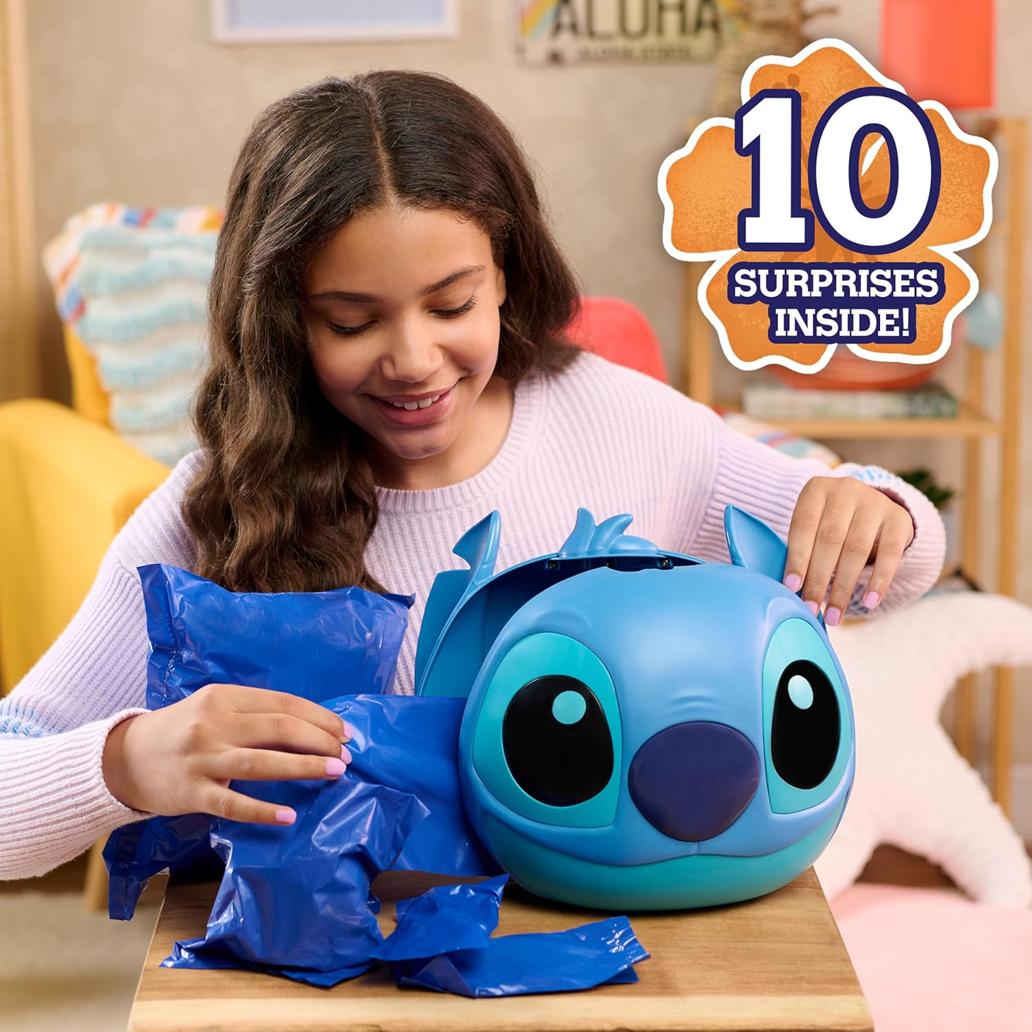 Disney Stitch Jumbo Mystery Capsule, 9 Inch Figure, Surprise Outfits, Alien, Kids Toys for Ages 3 up by Just Play