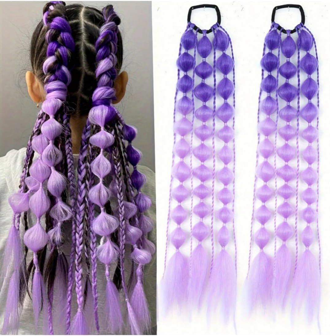 Ponytail Extensions, Glitter Festival Hair, Extensions 18 Inch, Pink Ombre, 2 Pack image number 2