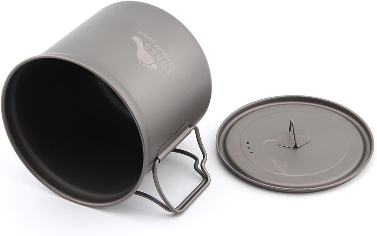TOAKS Pure Titanium Tableware Ultralight Outdoor Mug Camping Cup, Large Size Can Be Used as a Pot(375Ml,450Ml,550Ml,650Ml,750Ml,1100Ml) (1100Ml) image number 6