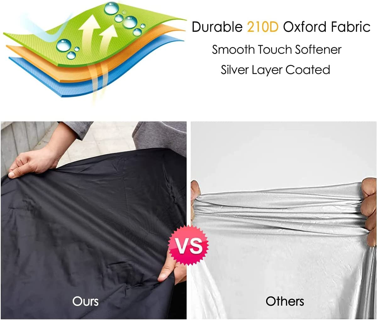 AUTOWT Motorcycle Cover, Xxx-Large Waterproof Motorbike Cover Outdoor Indoor Scooter Shelter Protection with 4 Reflective Strips for Harley Davidson, Honda, Suzuki, Kawasaki, Yamaha (3XL) image number 6