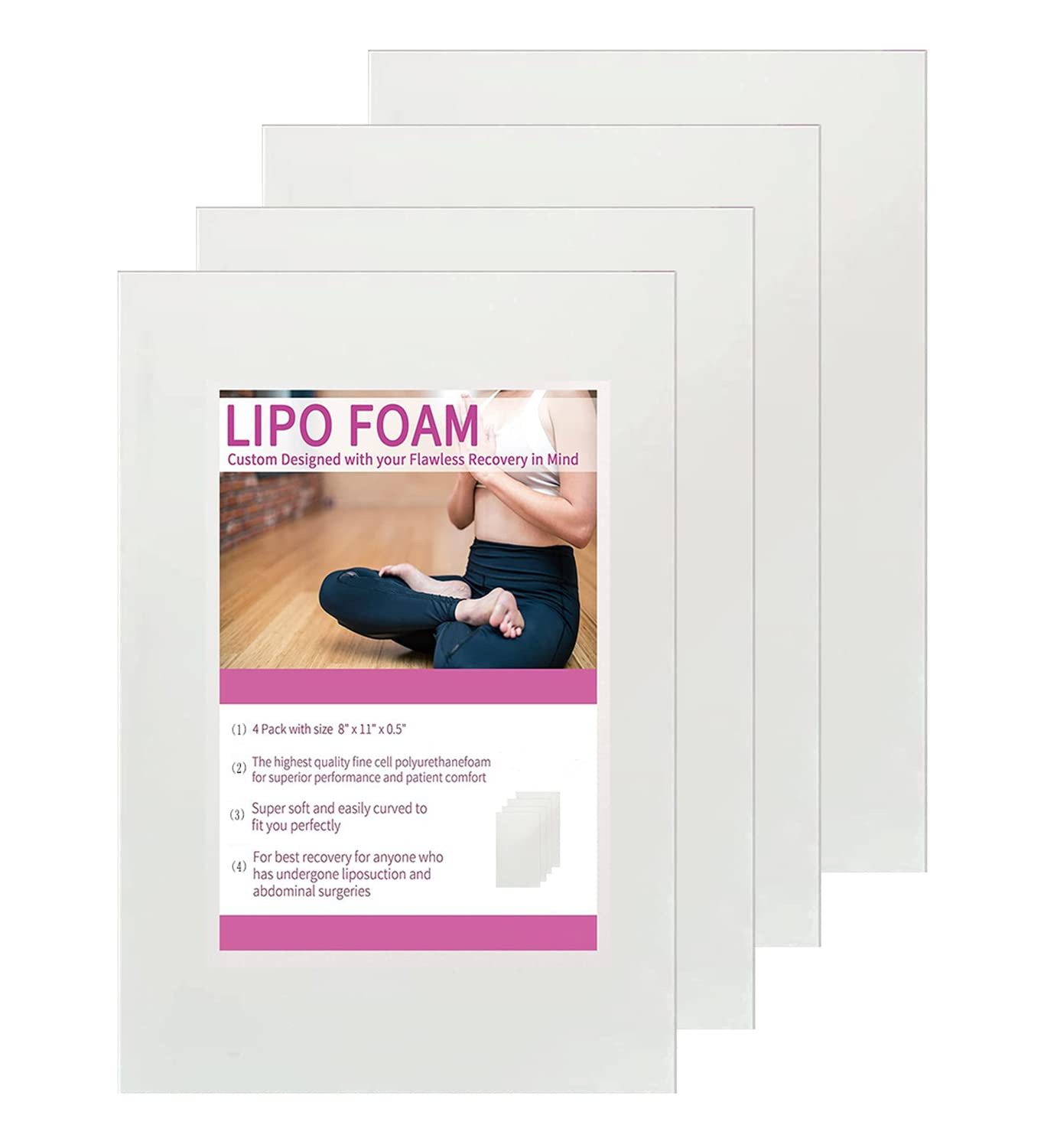 2 Pack Lipo Foam Pads BBL Post Surgery Supplies Foam Boards Liposuction Surgery Sheet 8''*11''*0.5'' AB Board to Help with Post-Surgical Liposuction, Abdominoplasty, Arm and Thigh Fat image number 3