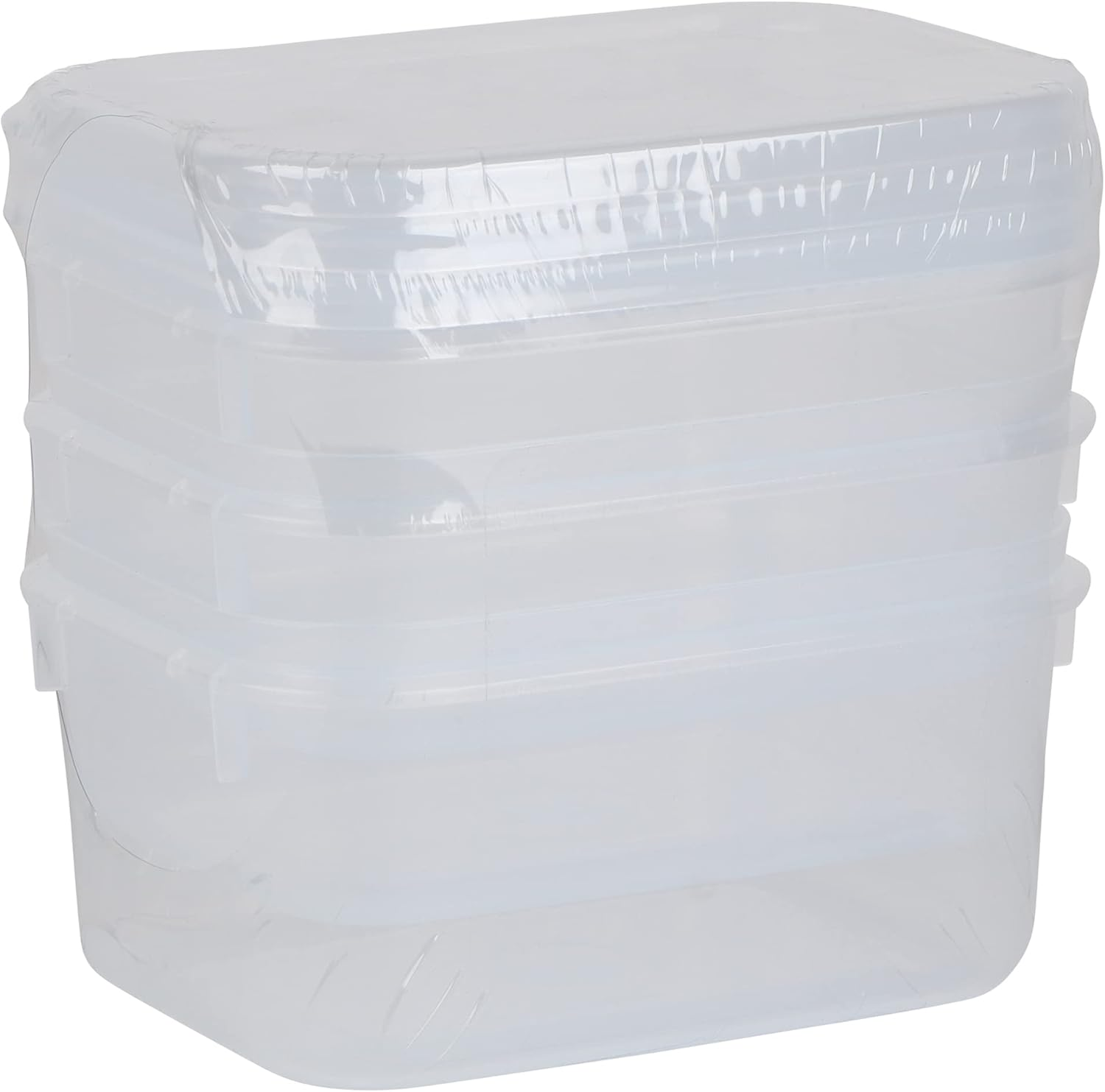 D&eacute;cor 002751-004 Food Storage Container, 500 Ml, Oblong, Pack of 3, Clear image number 5