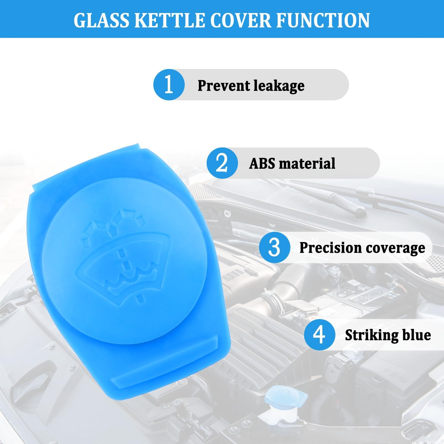 Washer Fluid Cap,Oem#3Q0955455 Windshield Wiper Fluid Cap,Essential Car Accessories Windshield Washer Reservoir Cap Compatible with Volkswagen Atlas GTI Jetta 2019-2021 image number 1