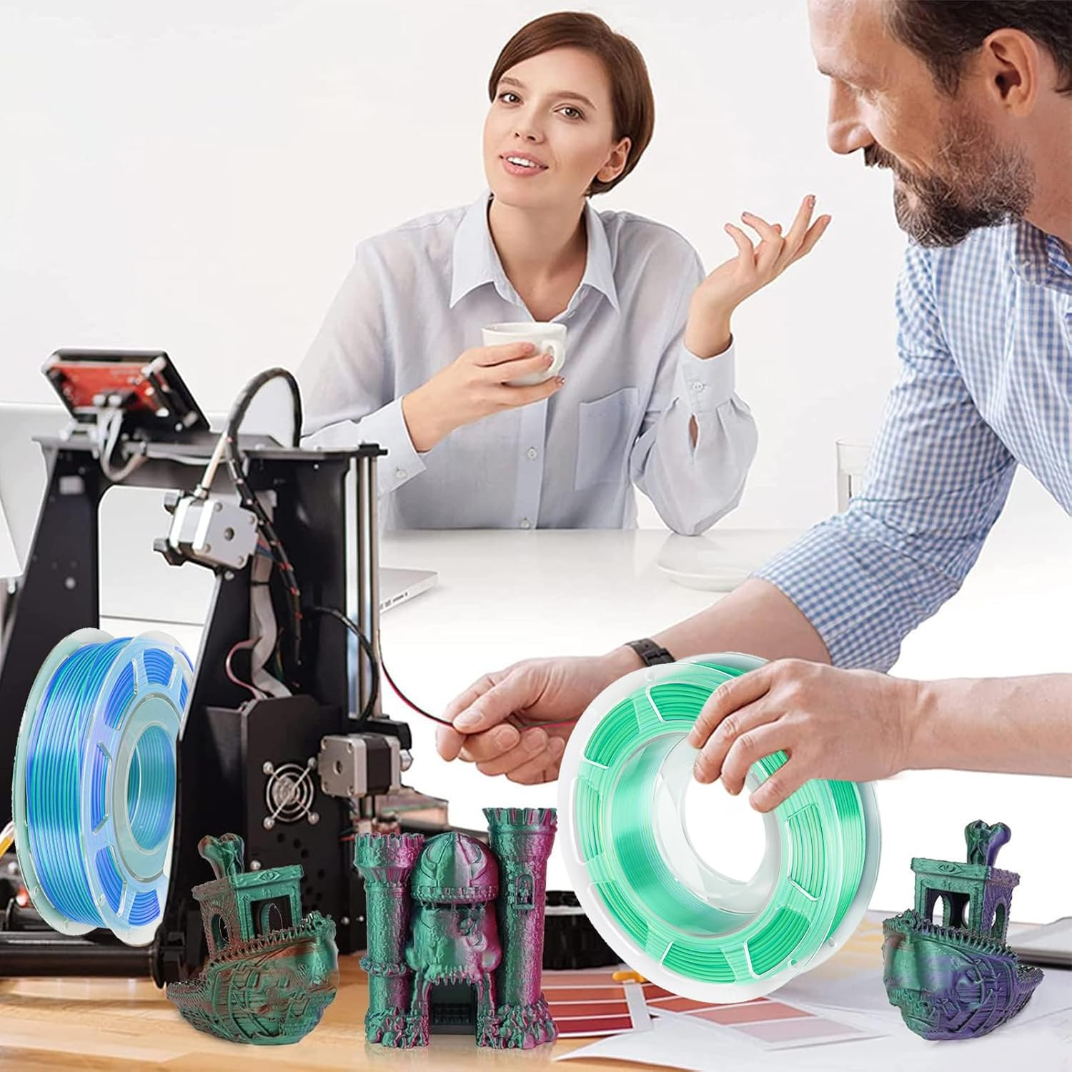 Conductive PLA Filament, 1.75Mm Bundle 3D Printer Filament, 30-45Mm/S Printing Speed PLA 3D Printing Filament, 200G Consumable 3D Printer Accessory, 1.75Mm Filament image number 4