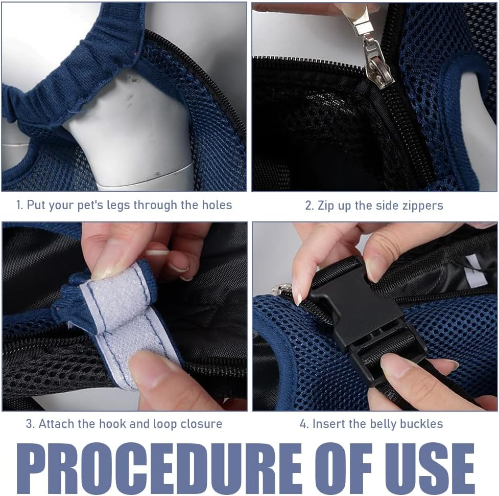 Pet Carrier Backpack, Breathable Mesh Fabric Drawstring, Dog Harness with Adjustable Shoulder Straps, Convenient to Carry, Outdoors, Walking, Travel, Outings, Pet Supplies, L image number 4