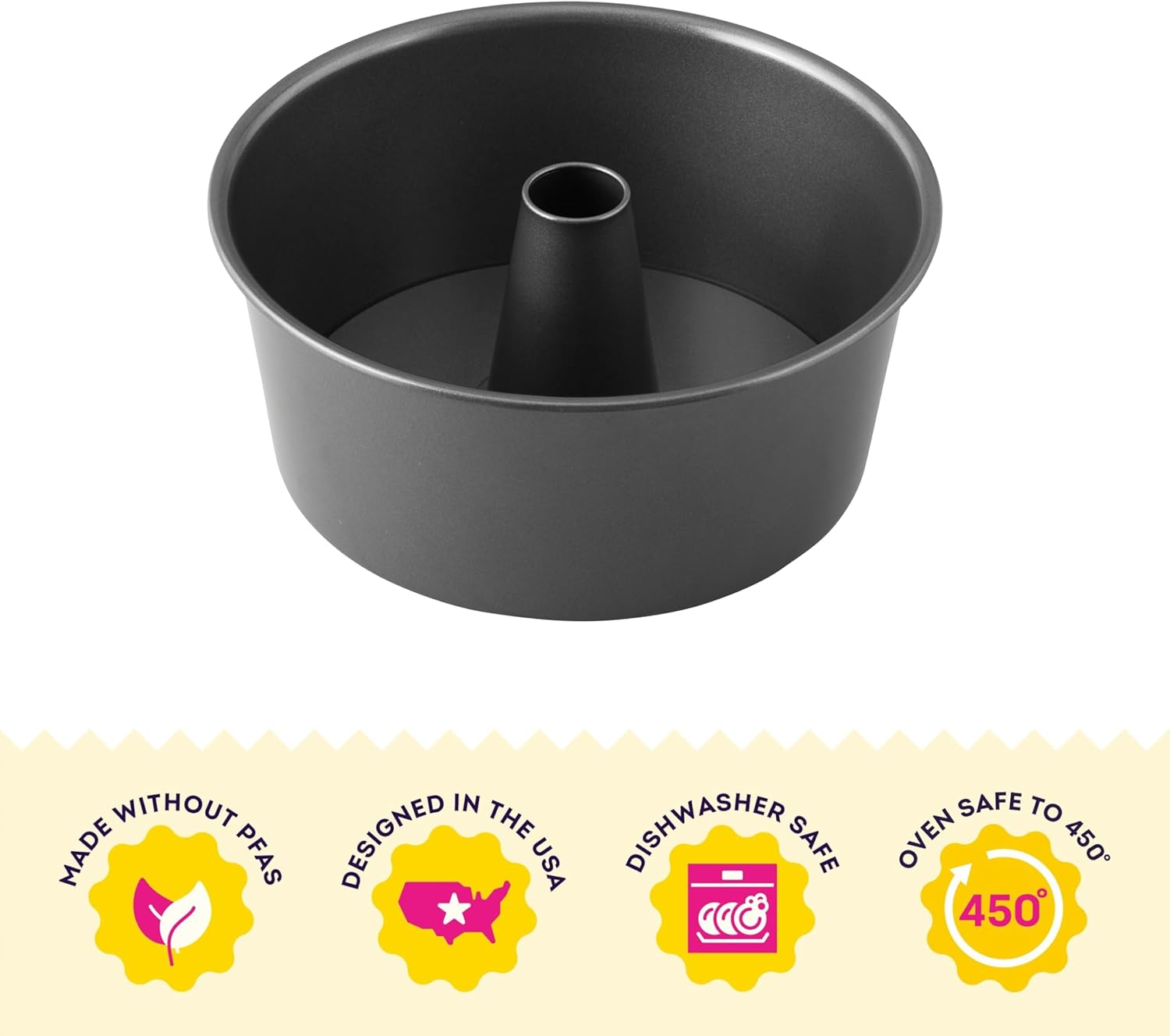 Wilton Gold Premium Non-Stick Warp-Resistant Bakeware, Made without Pfas, Angelfood Pan, Packaging May Vary image number 5