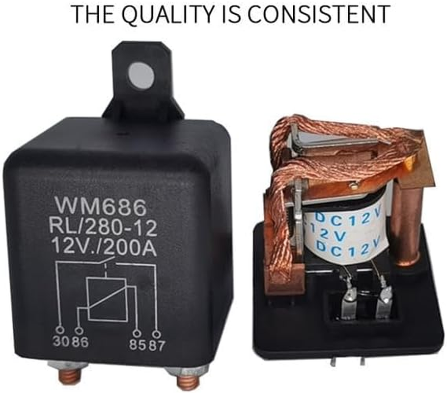 Battery Isolating Relay 12V/200A 4 Pin Split Charge Relay Switch for Car Rental Caravan Electric Motorcycle Car Relay Heavy Vehicle Truck image number 1