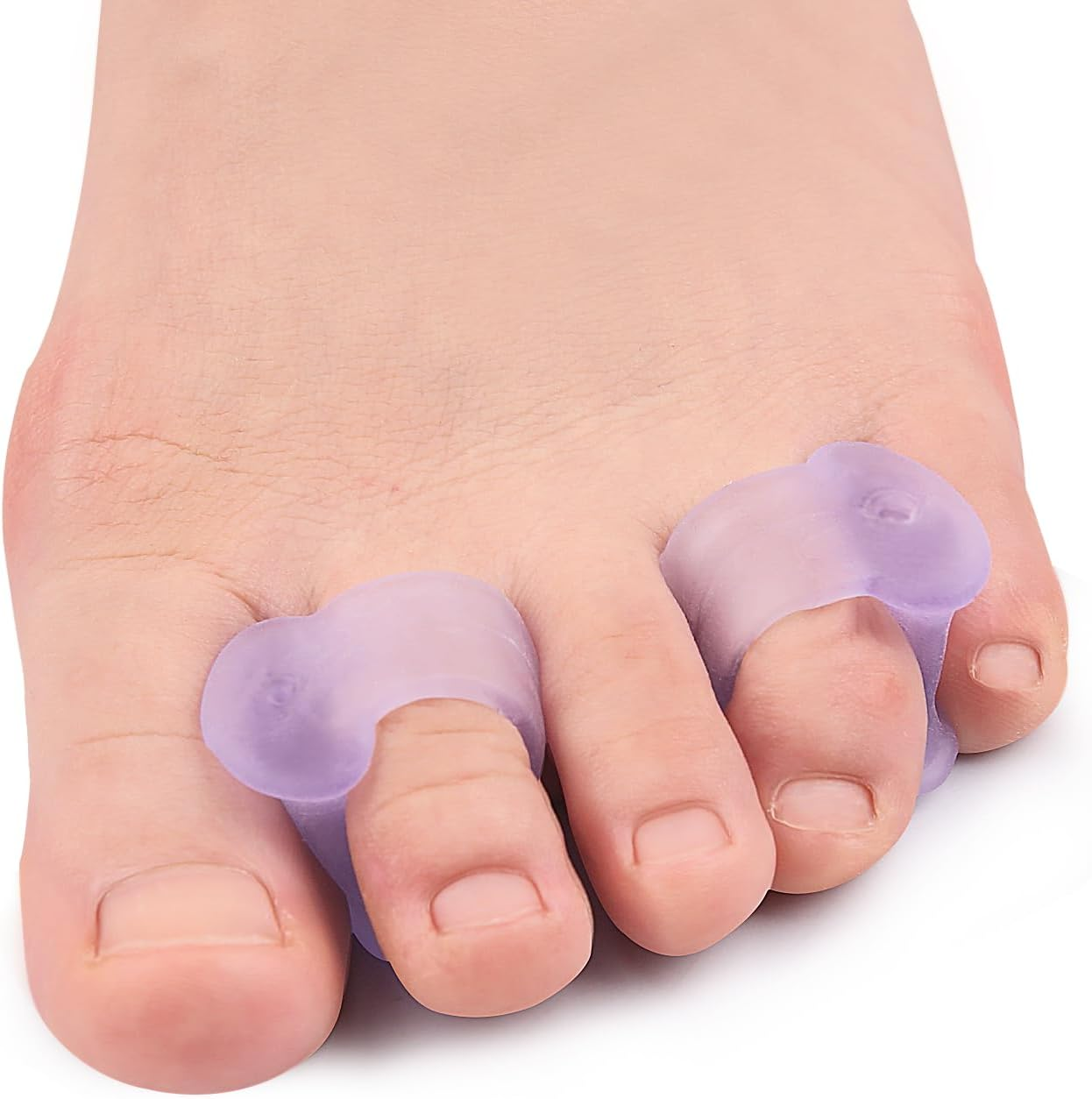 5 Pair Pinky Toe Separators, Little Toe Spacers Relieve Pain from Friction and Pressure Foot Care Tool (Beige)
