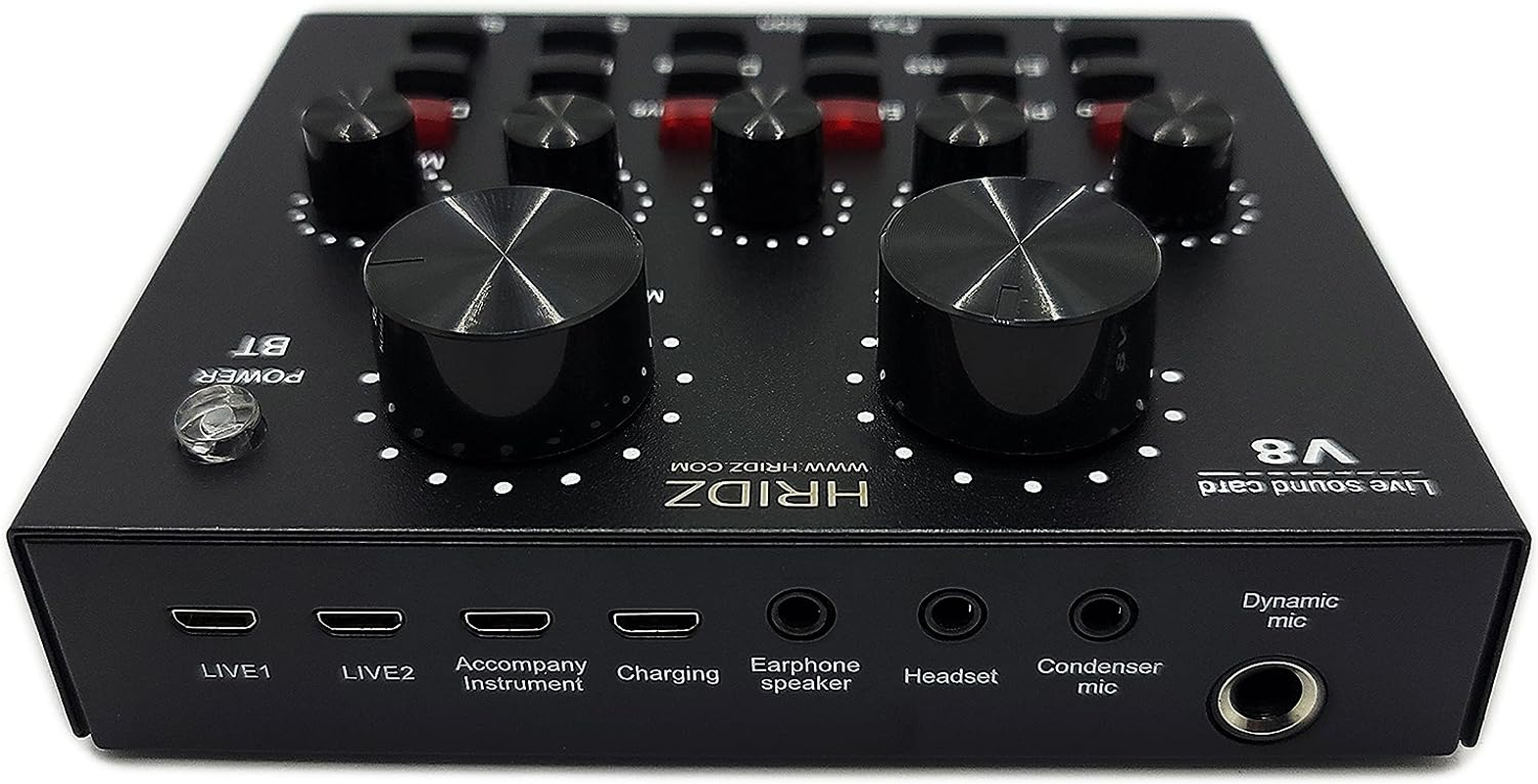 V8 Sound Card Bluetooth Sound Mixer Board for Live Streaming with Effects image number 2