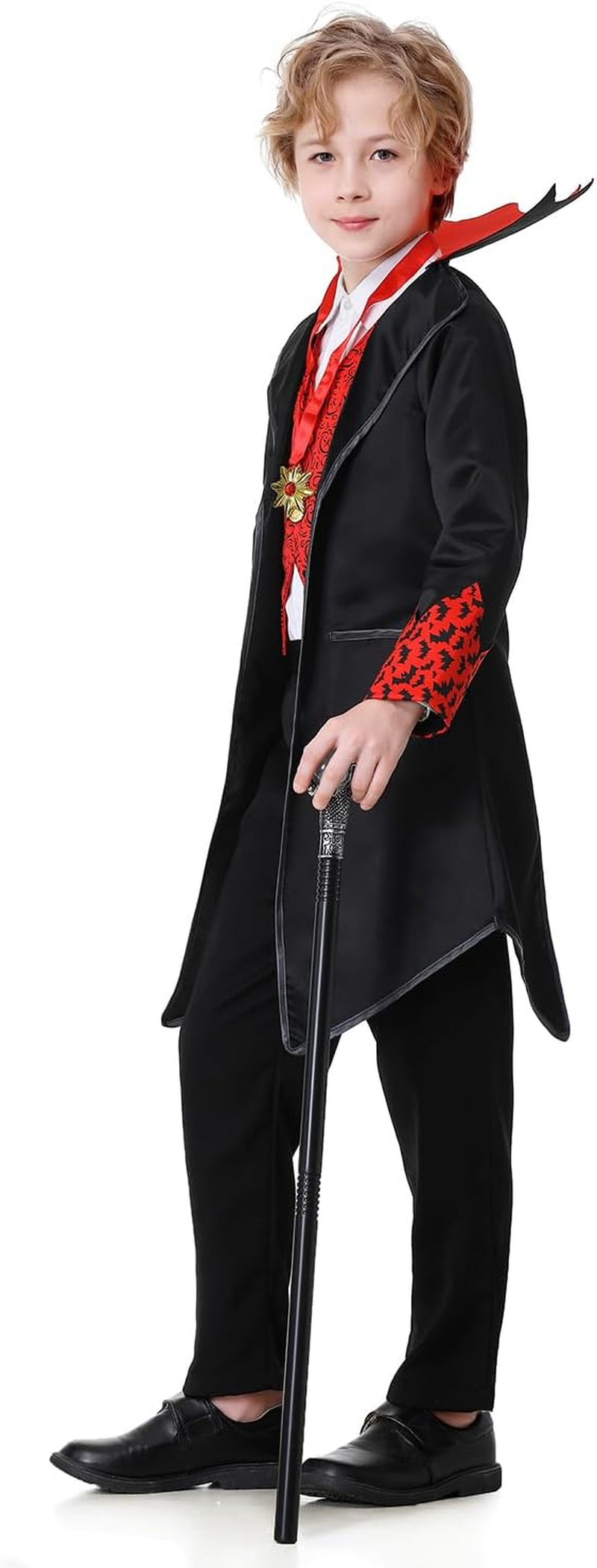 Yolsun Vampire Costume Kids Boy, Kids Vampire Costume, Fangs Toddler Vampire Costume, Scary Halloween Costumes image number 3