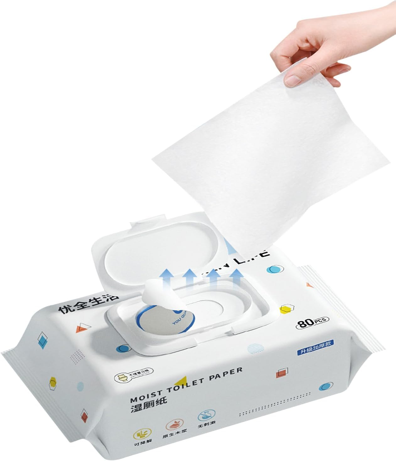 Mumoo Bear Wet Toilet Paper, Adult Flushable Wipes - 1 Pack/80 Wipes in Total (1 Packs of 80 Each) | Plant-Based Fibers for Direct Skin Contact and Toilet-Friendly Use in Personal Cleansing Routine image number 6