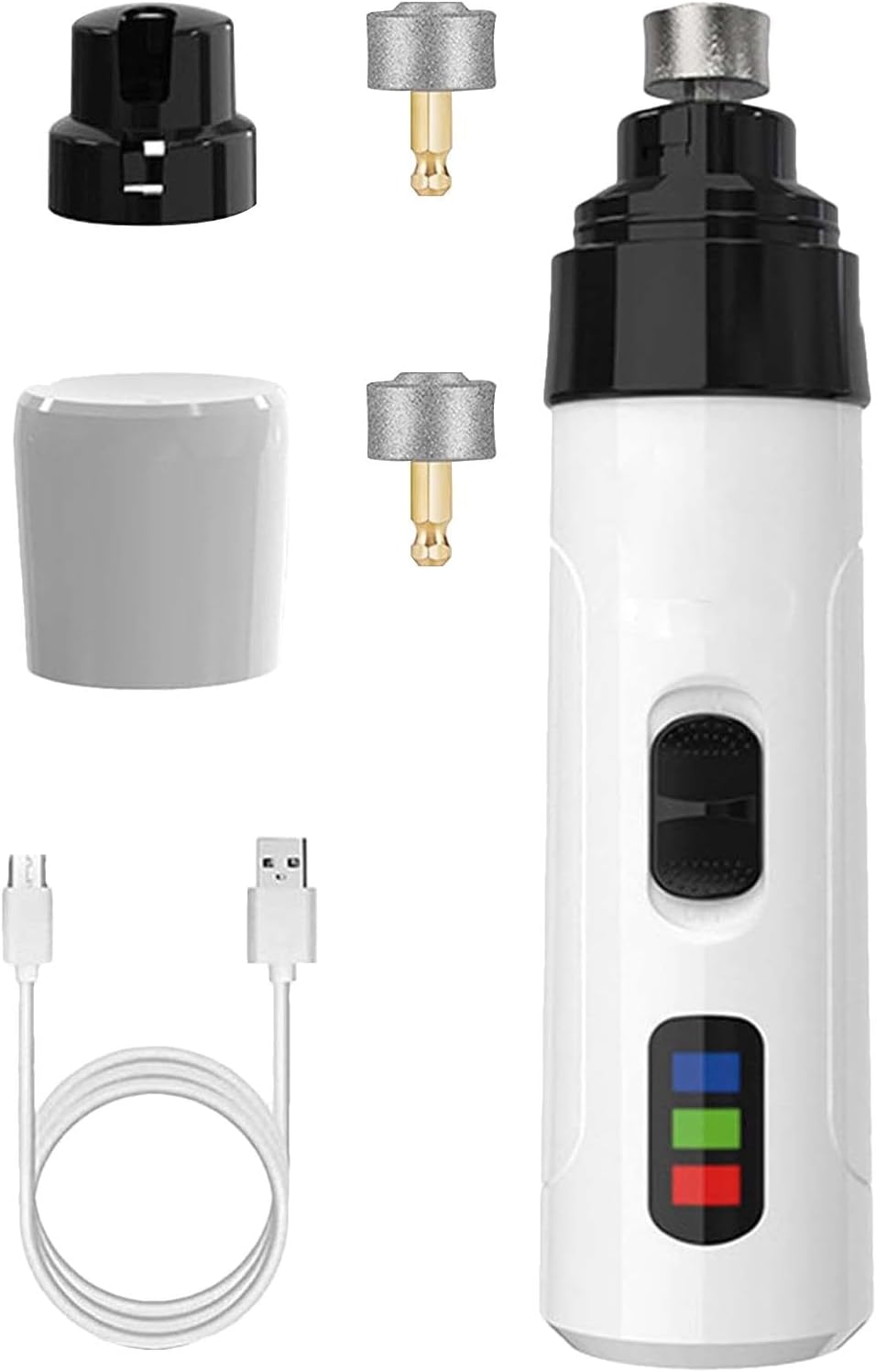 Heusom Silent Grind Pro for Dogs, Heusom Silent Groom Pro Dog Nail Trimmer, Pet Nail Grinder, Super Quiet Pet Claw Grooming Tool for Cats and Dogs (Standard+2* Head)