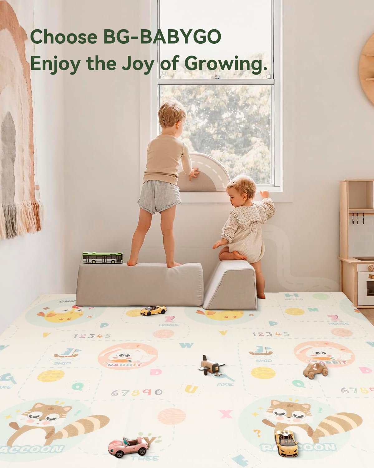 Reversible Baby Floor Mat - 200X180Cm Baby Play Mats, Foldable and Lightweight Waterproof Baby Play Mat for Floor - Easy Storage and Travel image number 3