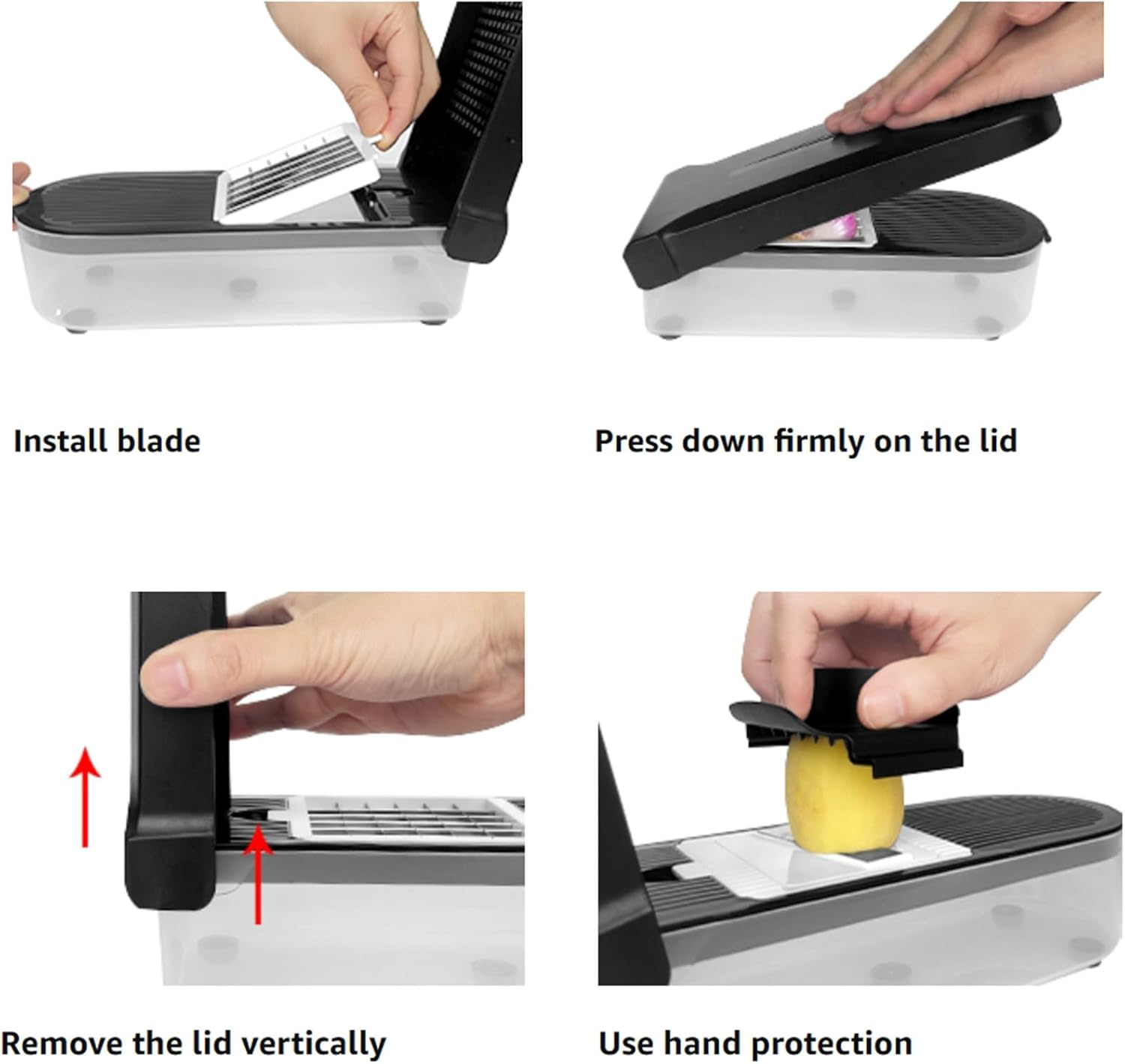 Vegetable Chopper Cutter Stainless Steel Slicer Cheese Grater Food Onion Salad Veggie Food Chopper with Container for Onion Salad (Black) image number 2