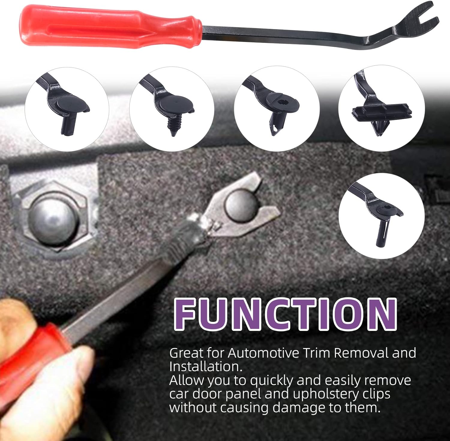 Swpeet 111Pcs 5 in 1 Fastener Bumper Retainer Clips Car Clips with Fastener Remover Kit, Plastic Rivets Grille Fender Flare Hardware Compatible with 2007-2022 Jeep Wrangler & 2005-2010 Grand Cherokee image number 3