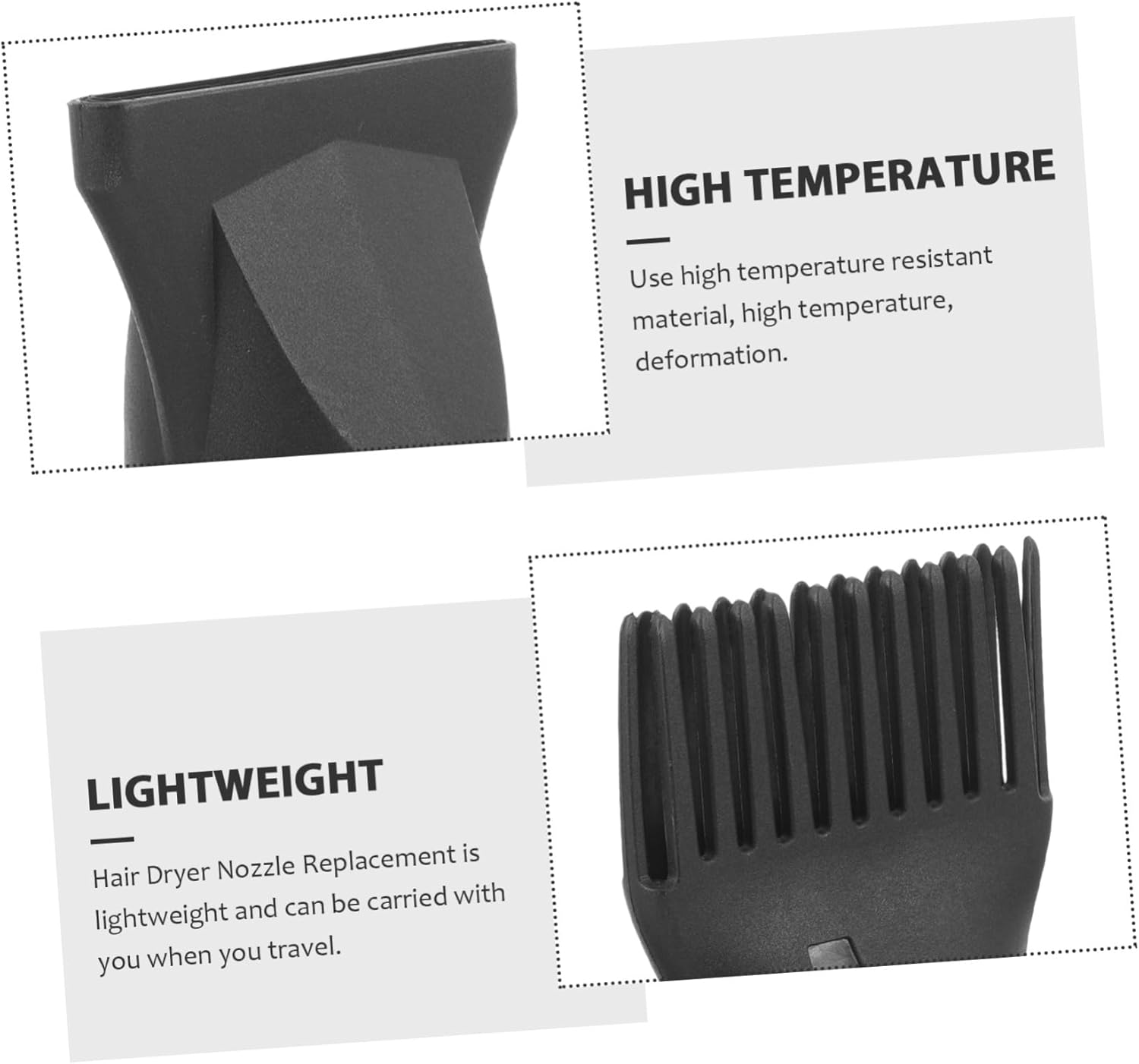 10Pcs Professional Hair Dryer Nozzles and Combs Heat Resistant Narrow Concentrator Styling Attachments for Salon Hair Blow Dryer Suitable for and Drying image number 5