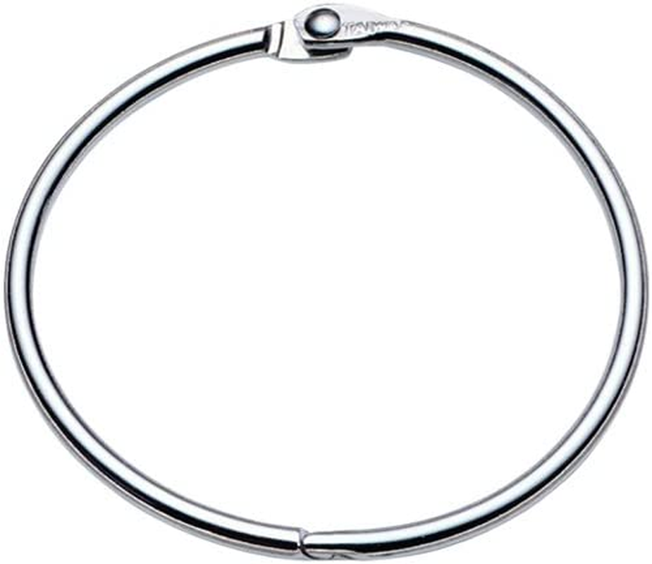 Charles Leonard Multipurpose Loose Leaf Book Rings with Snap Closure, 3&rdquo; Diameter, 10-Rings, Silver (R79) - 100/Box, 0.50 Inch Diameter image number 6