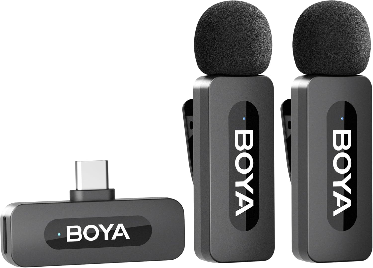 BOYA BY-V20 Wireless Lavalier Lapel Microphone for Android Iphone16/15 PC - Omnidirectional USB Type-C Condenser Video Recording Mic for Interview Podcast Vlog Youtube Live Stream (TX+TX+RX) image number 6