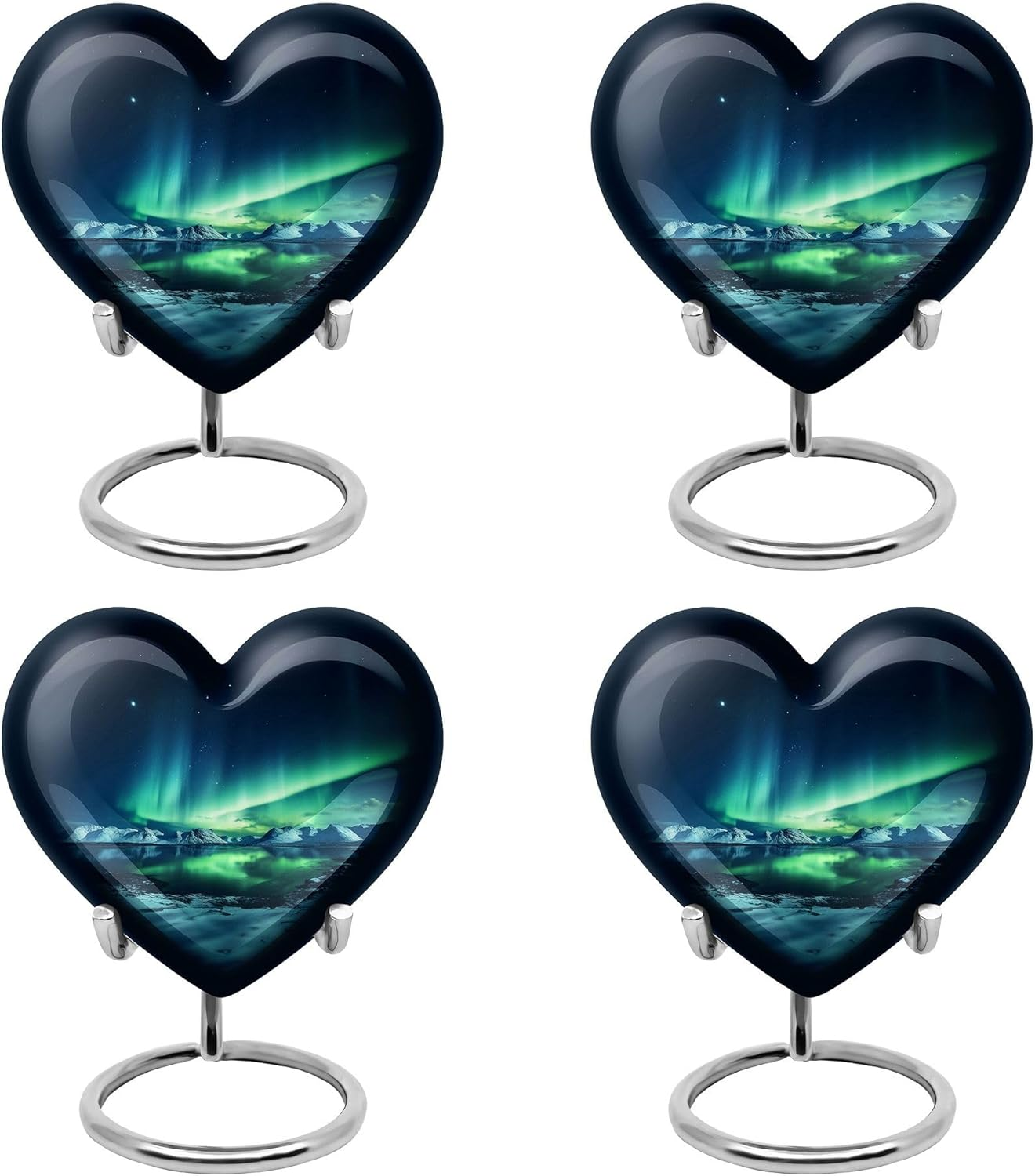 KARYLIZ Aurora Keepsake Urn for Ashes - Cremation Memorial - Small Ash Urns - Portable Urns - Miniature Urn - Unique Burial Urns 3 Inch, Set of 4