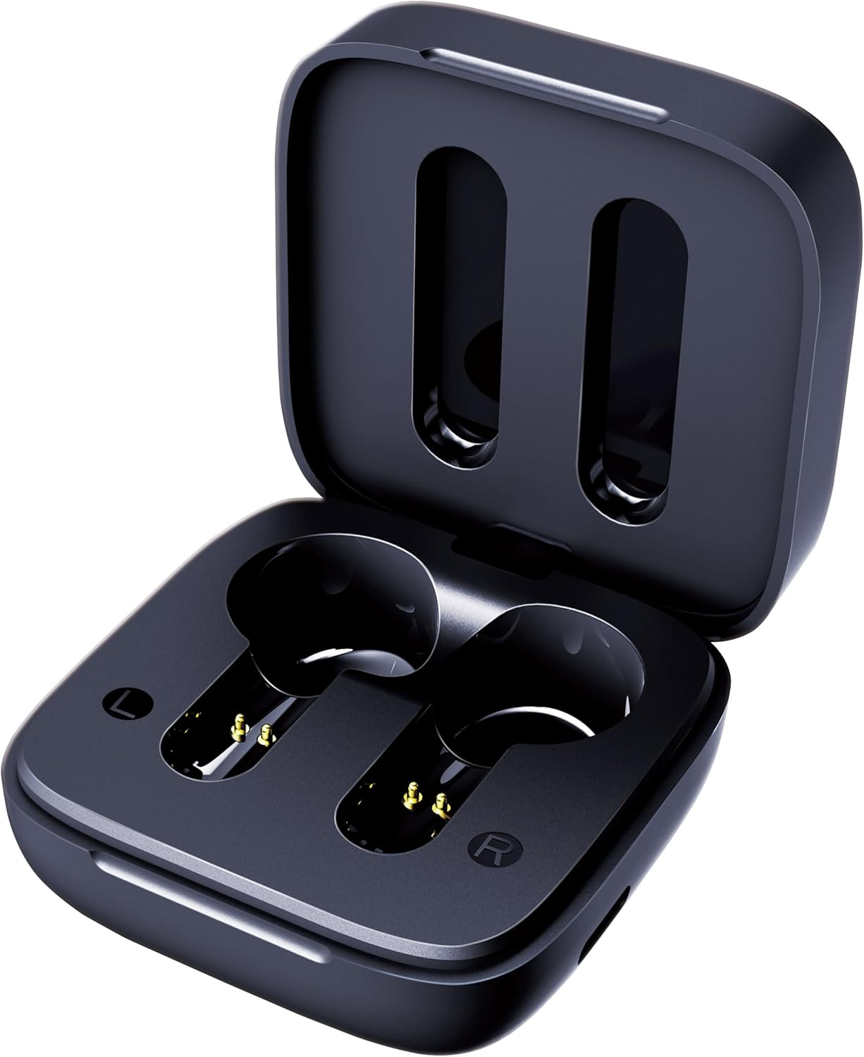 HAC 4497 Solar Charging Wireless Earbuds with Panel Black, Approx. W 2.0 X D 2.0 X H 1.2 Inches (5 X 5 X 3 Cm) (Exclusive Case)