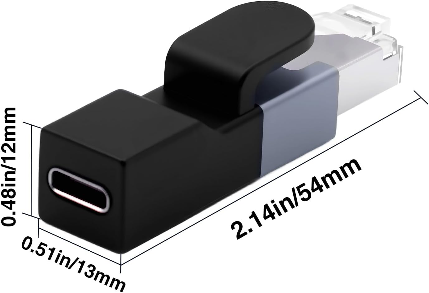 Duttek USB C to Ethernet Adapter, USB C to RJ45 Gigabit Adapter 1000Mbps, Type C Female to RJ45 Male Connector for Macbook Pro/Chromebook, Thunderbolt 3 Type C Network Dongle image number 6