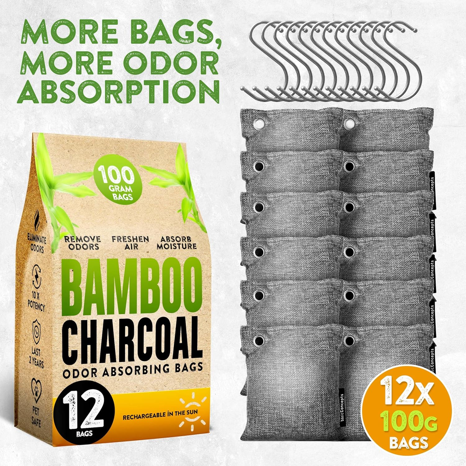 Bamboo Charcoal Air Purifying Bag (4 Pack), Eliminate Bad Odors, Activated Charcoal Odor Absorber (200G), Charcoal Air Freshener Bags for Car, Home, Closet, Gym Bag and More, Charcoal Deodorizer Bags image number 4