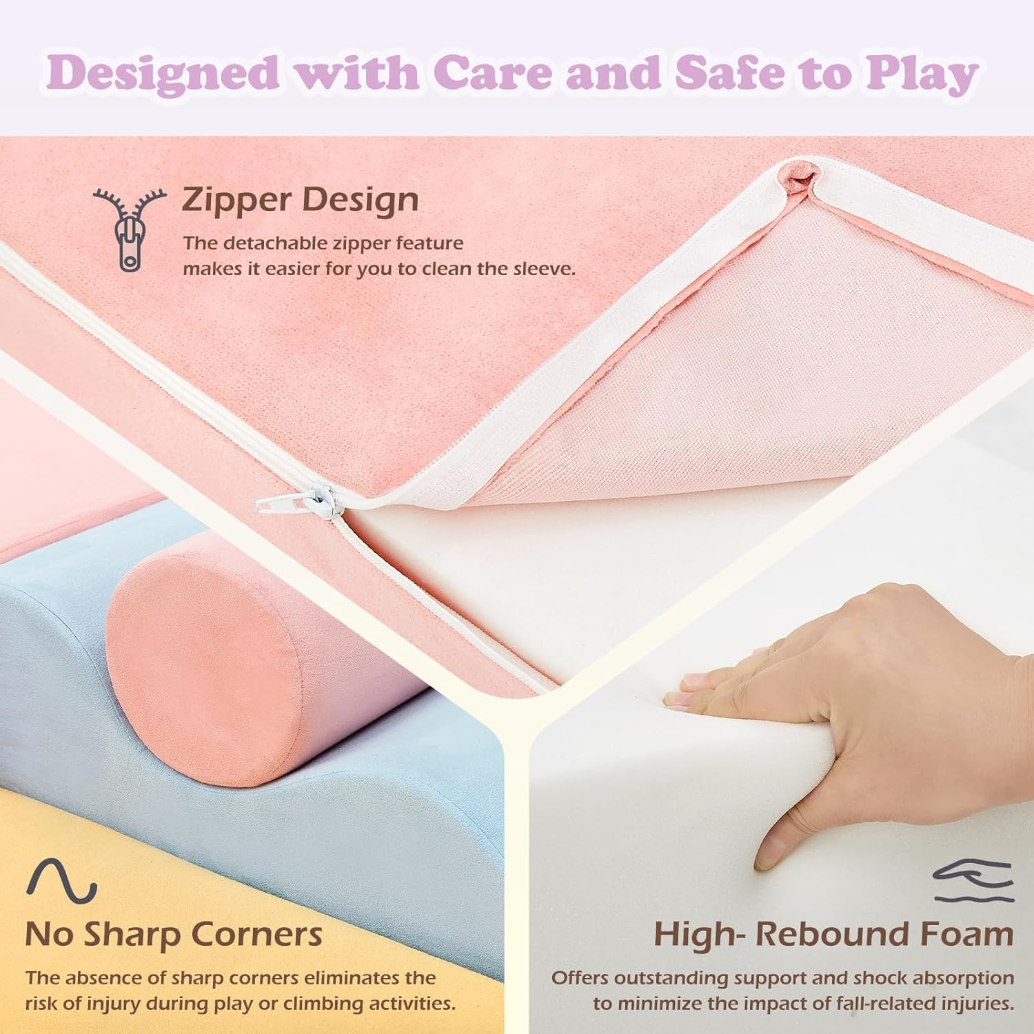 Climbing Toys for Toddlers, Toddler Climbing Toys Indoor, 7-Piece Soft Foam Climbing Blocks Set, Toddler Playtime Corner Climber Indoor Foam Play Gym for Crawling and Sliding image number 4