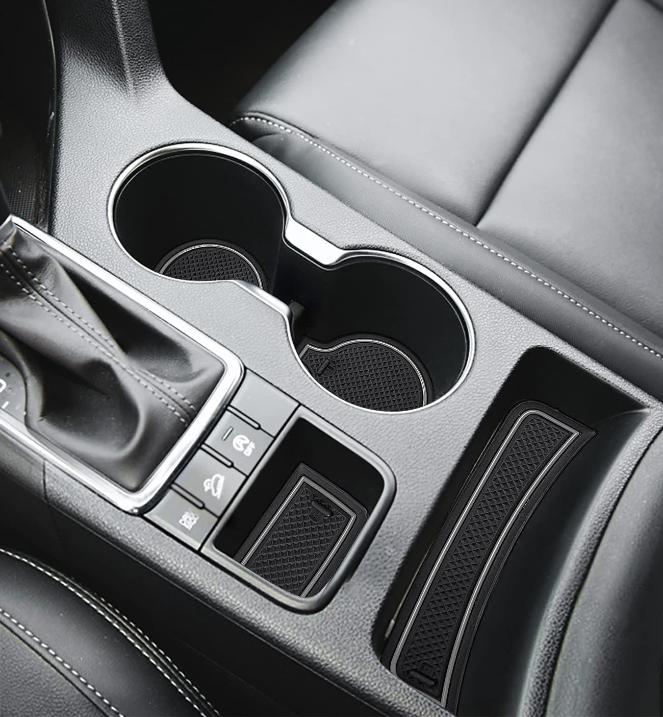 Auovo 2021 Anti-Dust Mats for Kia Sportage KX5 Accessories 2017 2018 2019 2020 2021 2022 Custom Interior Cup Holder Inserts Center Console Door Pockets Liners 15Pcs (Red Trim)