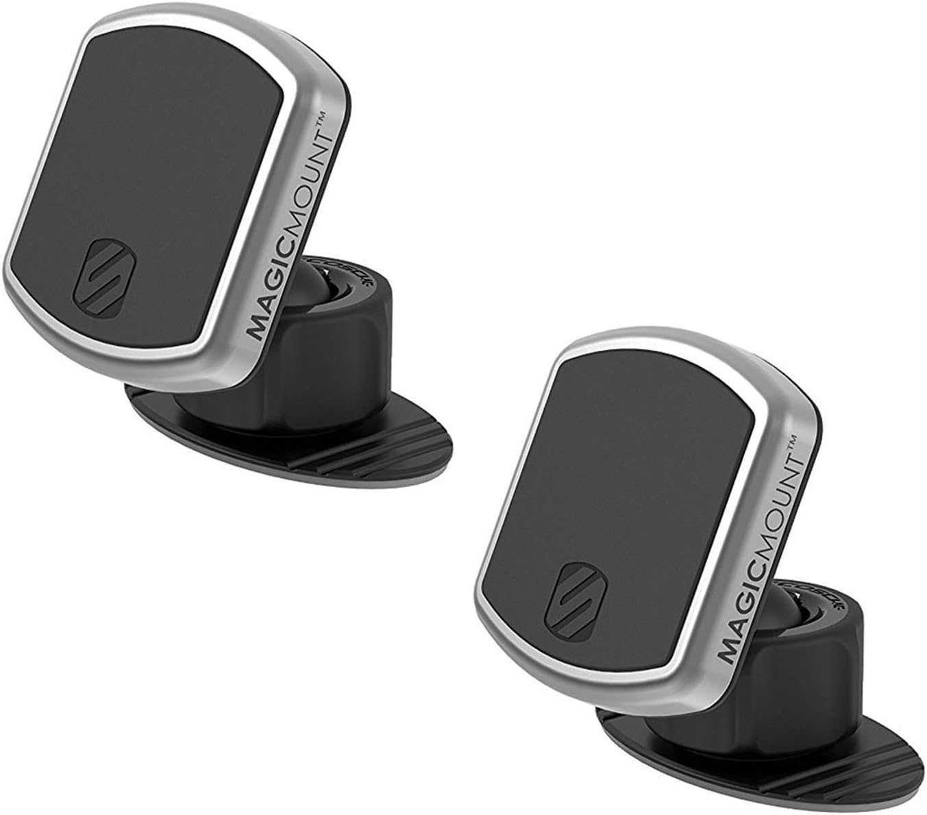 Scosche MPD2PK-UB Magicmount Pro Magnetic Car Phone Holder Mount - 360 Degree Adjustable Head, Universal with All Devices - Dashboard Mount - Pack of 2 image number 1