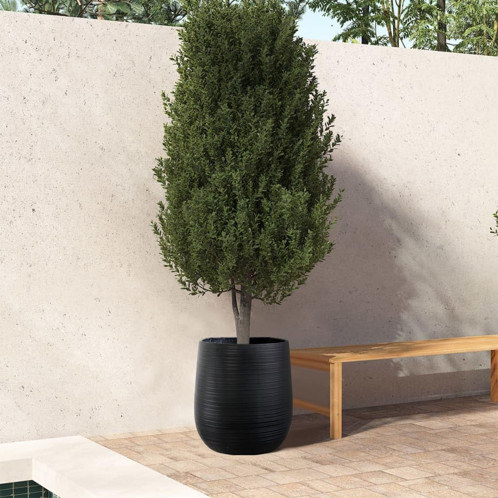 Olly & Rose Charcoal Black Home Decor Patterned Ceramic Plant Pot - XL Indoor and Outdoor Garden Planter - Decorative Flower Pots (H 50Cm D 45Cm) image number 3