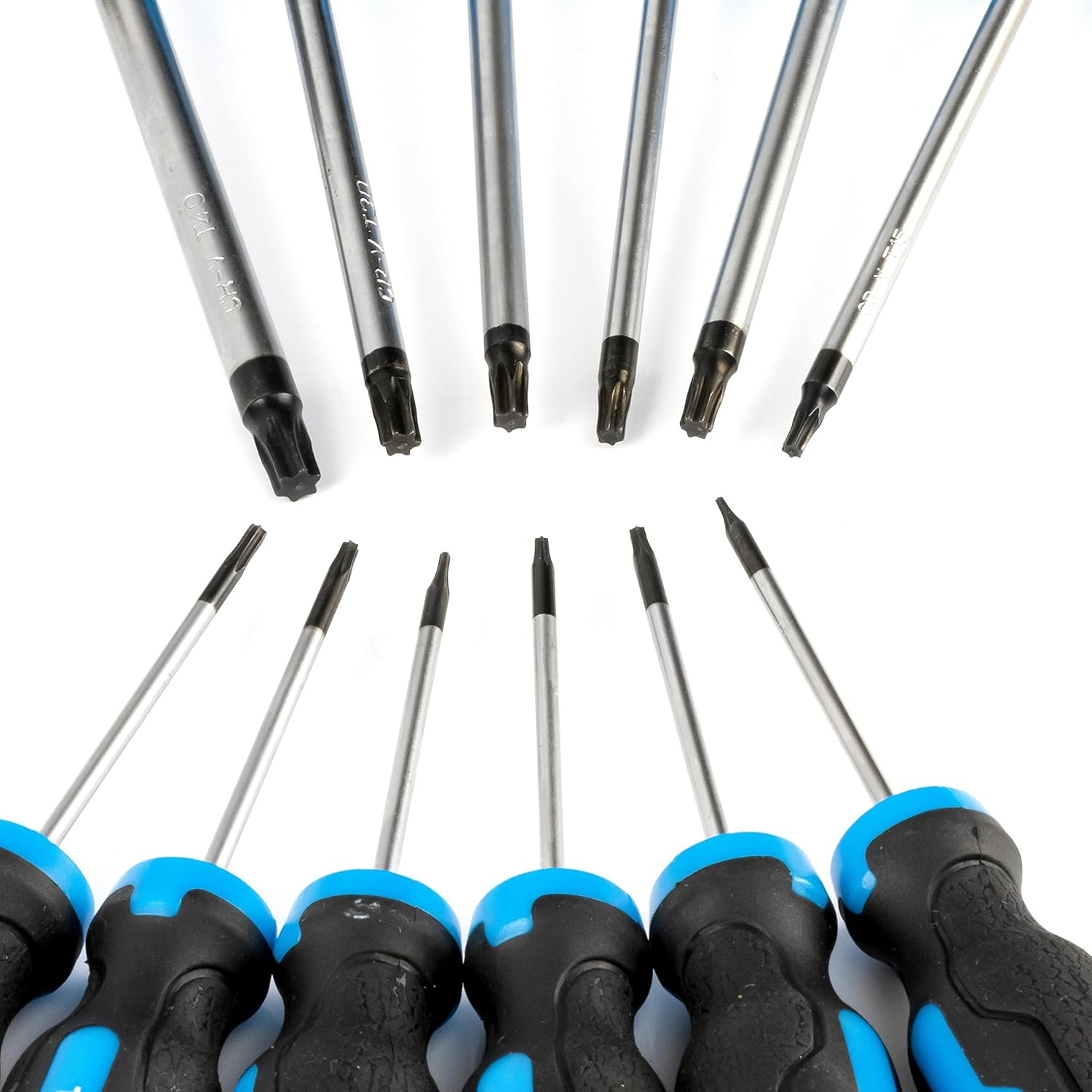 NEIKO 01377A Magnetic Torx Screwdriver Set | 12 Piece | T5 &ndash; T40 | 6 Point Star Head Driver | Heat Treated Chrome Vanadium Steel | Non Slip Cushioned Handle Grip | Magnet Bit Tip | Carrying Pouch image number 5