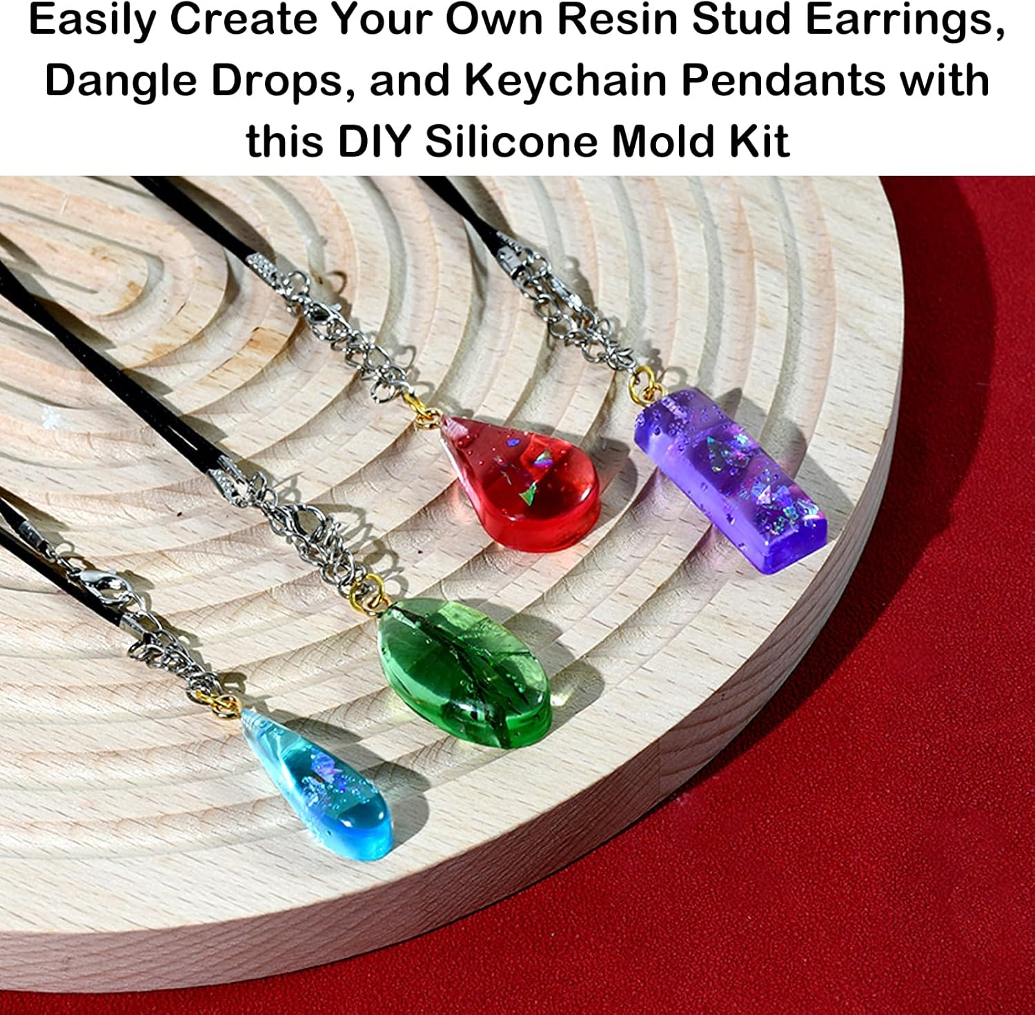 Silicone Stud Earring Mold - 41 Pairs of Shapes - Rectangle, Teardrop, Dangle - UV Resin - Geometric Cabochon Jewelry Cast