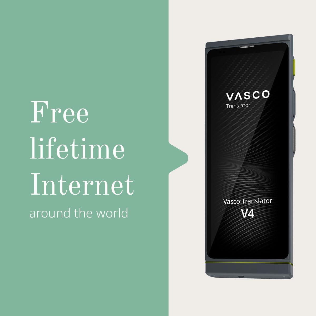 Vasco V4 Language Translator Device | 112 Languages | Free Lifetime Internet in Almost 200 Countries | Stone Gray - Black Onyx image number 6