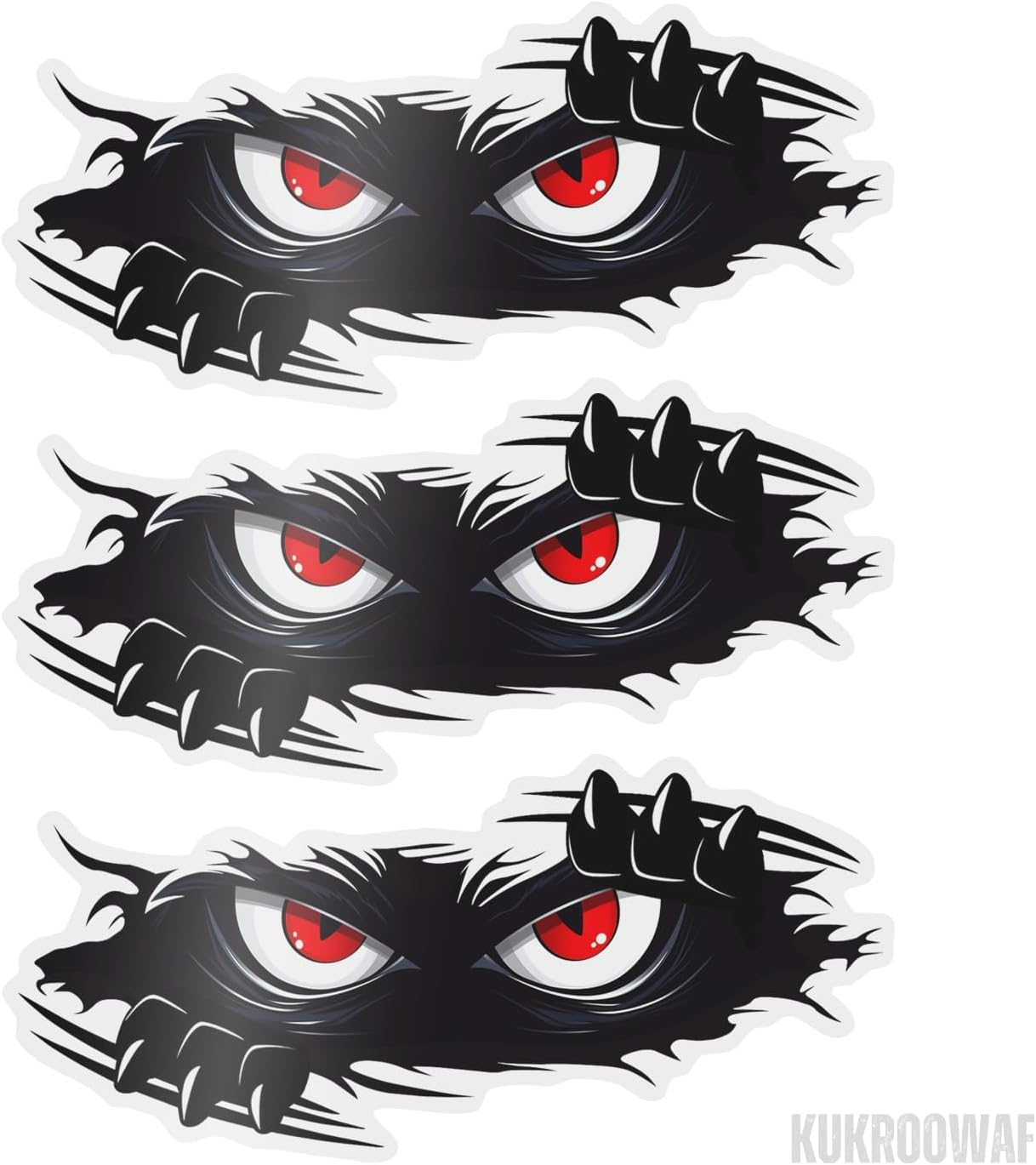 Car Decal - Peeking Monster Angry Eyes Car Decals,Funny Monster Stickers for Cars, Trucks, Dents & Sports Cars, Large Black Vinyl Bumper Stickers and Decals (10X4 Inches) 3PCS (Style 1) image number 6