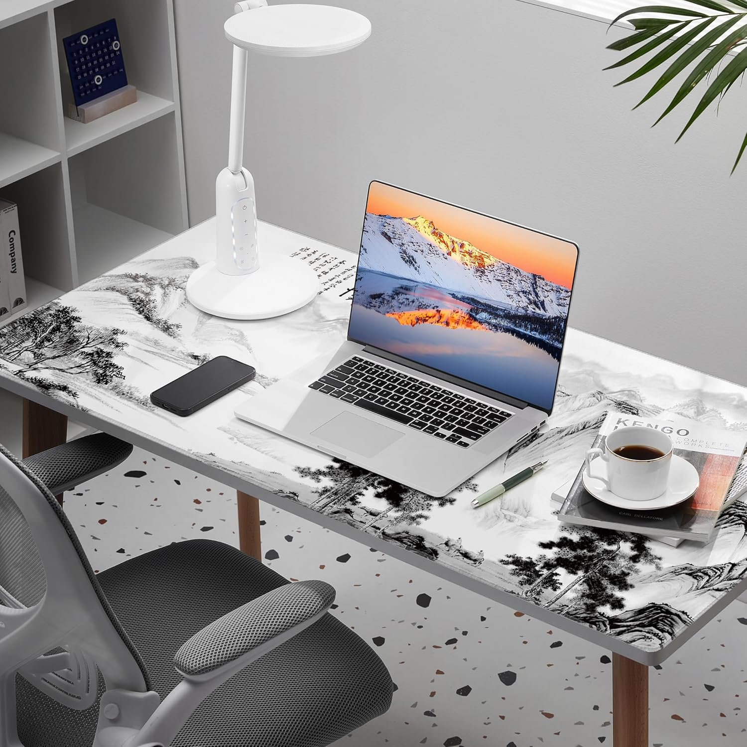 LL-COEUR Oversized Gaming Mouse Mat with Motif 120 X 50 X 0.3 Cm, Long Desk Mat, Non-Slip Mat for PC, Laptop, Keyboard (Landscape 2, 1200 X 500 X 3 Mm) image number 6