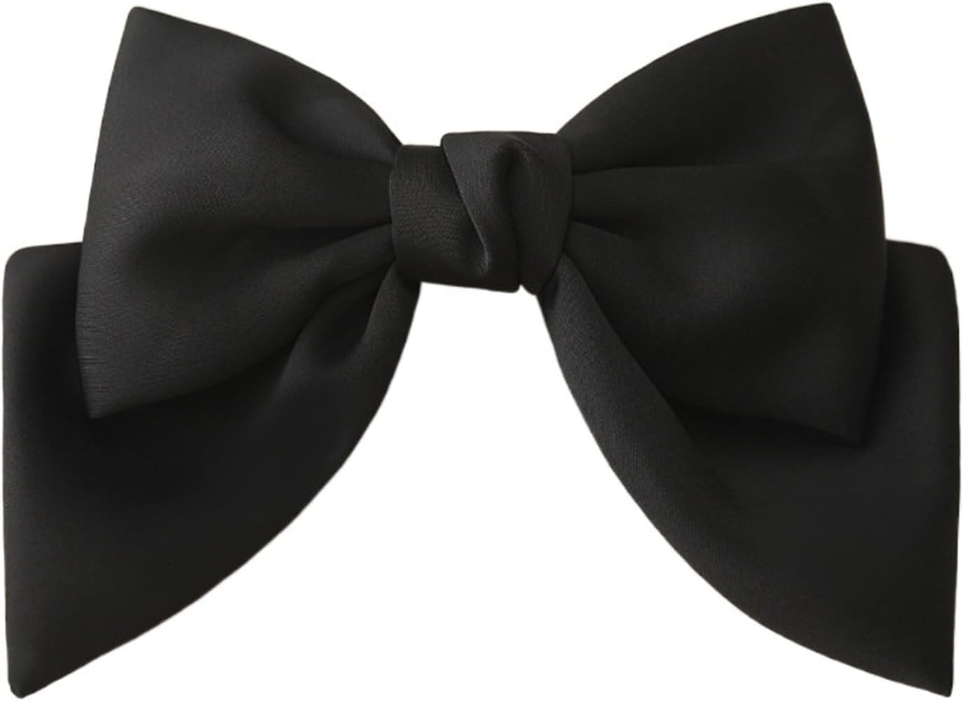 2Pcs Hair Bows for Women, Bow Hair Clips for Girls,Silky Satin Hair Bows Hair Ribbon Cute Hair Accessories, Black+Wine Red.