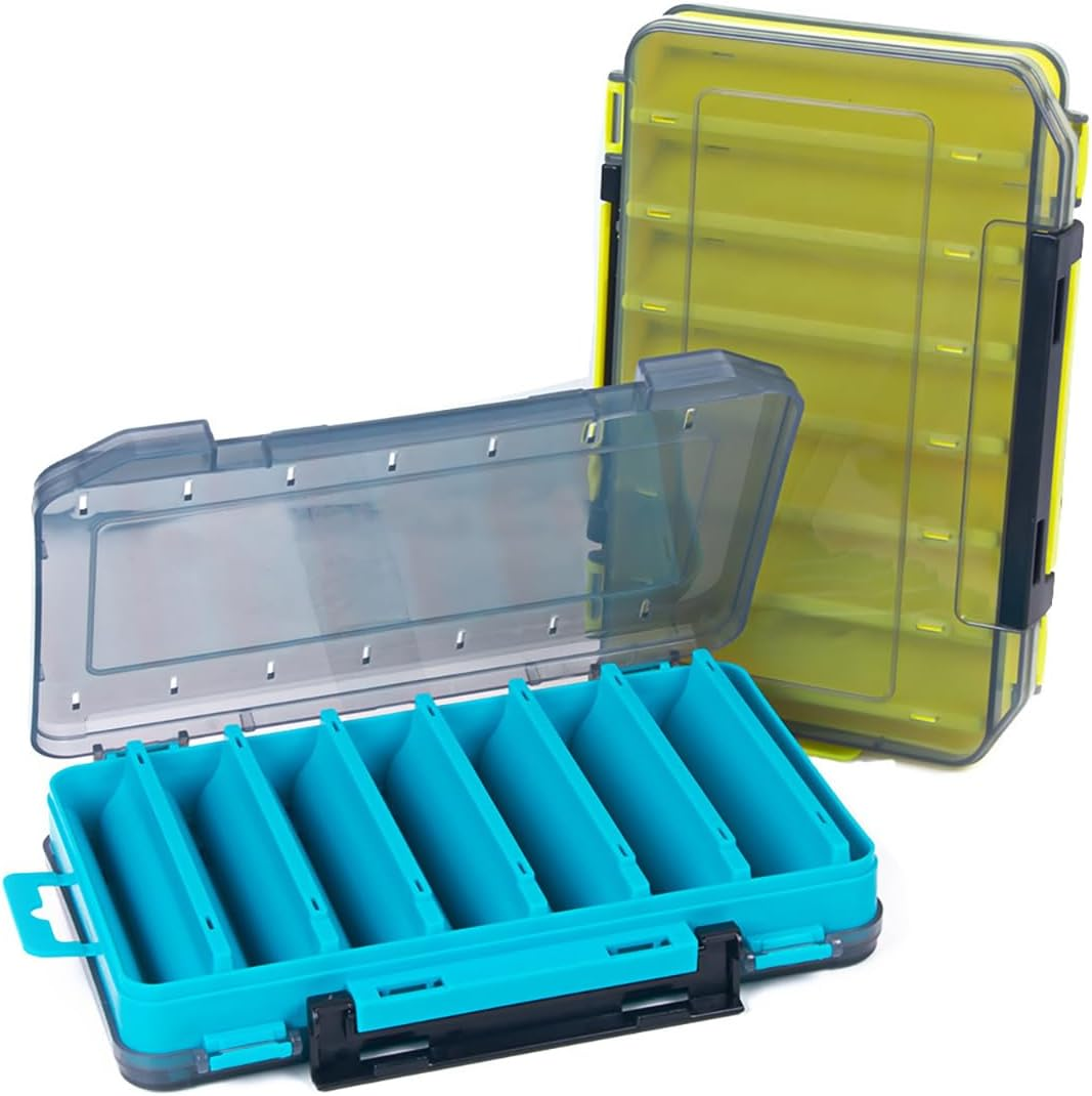 AIMALL 14-Compartment Fishing Tackle Box, Dual-Sided, Lightweight Lure and Hook Organizer, Portable Storage Solution for Anglers - Blue-S image number 4