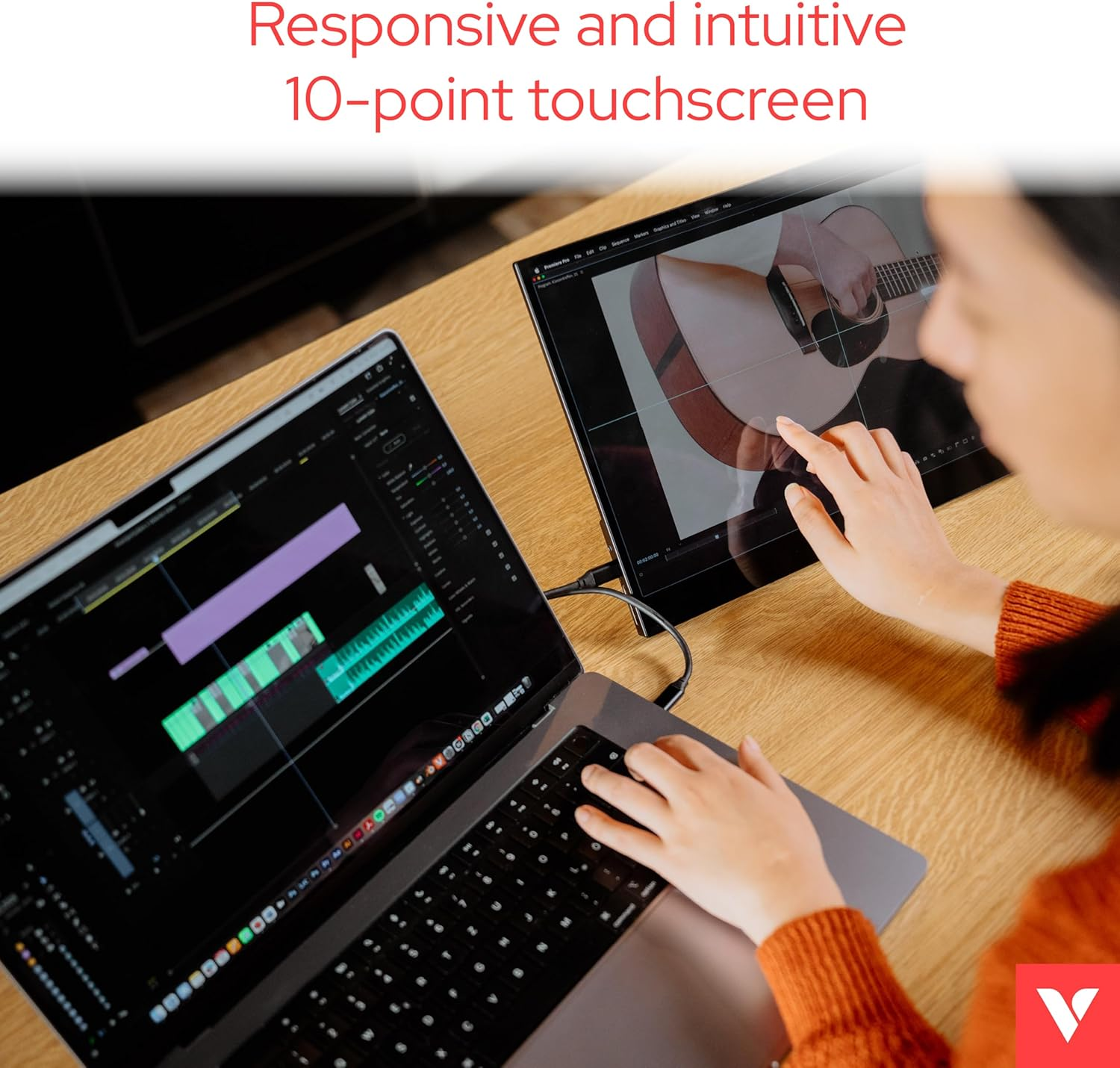 Verbatim Portable Touchscreen Monitor 14" Full HD 1080P Metal image number 2