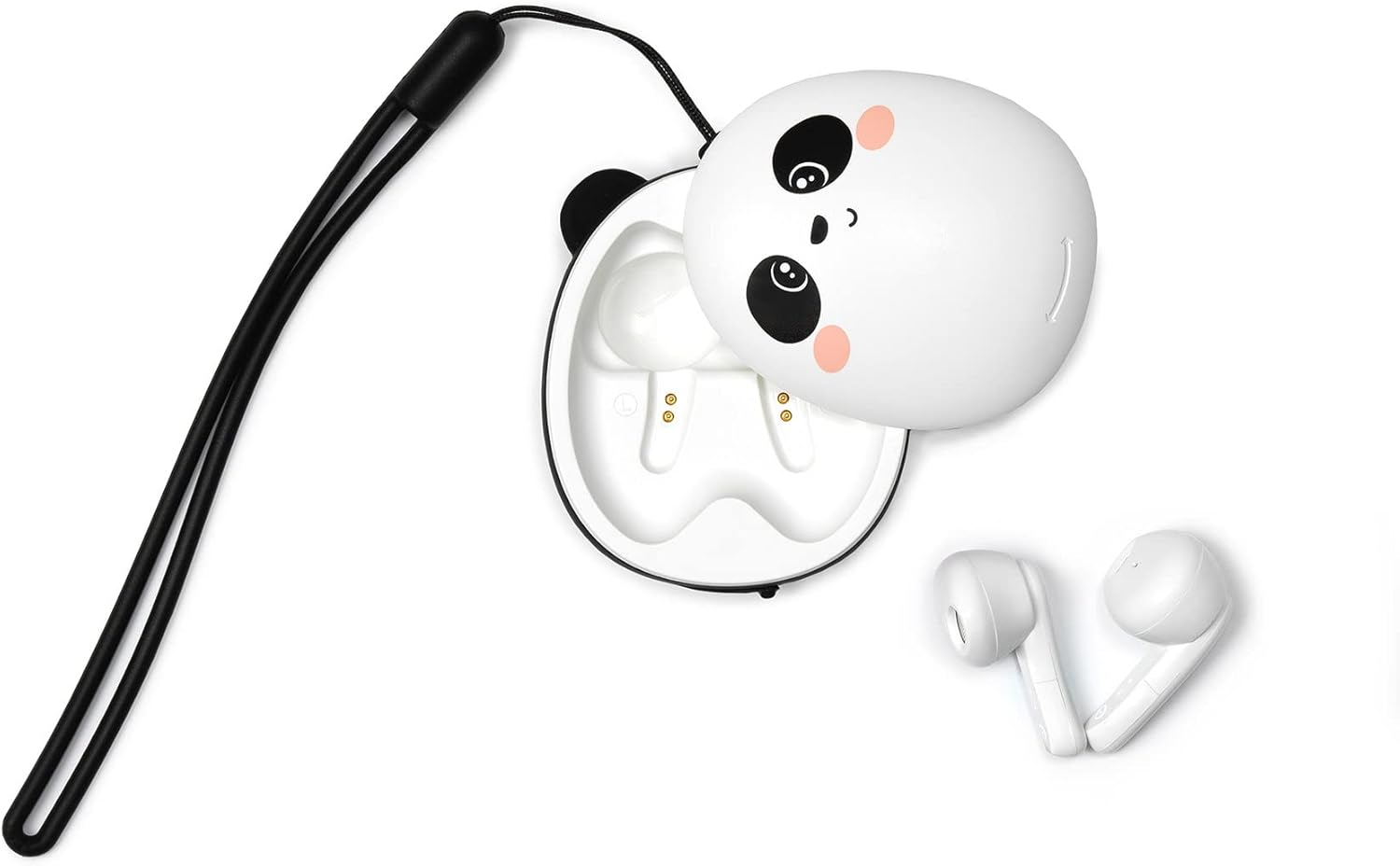 Legami - Bluetooth Headphones, Panda Theme, Wireless Headphones, Automatic Connection Ios and Android, Dual Microphone Built-In, Touch Sensor, Charging Cable Included image number 4