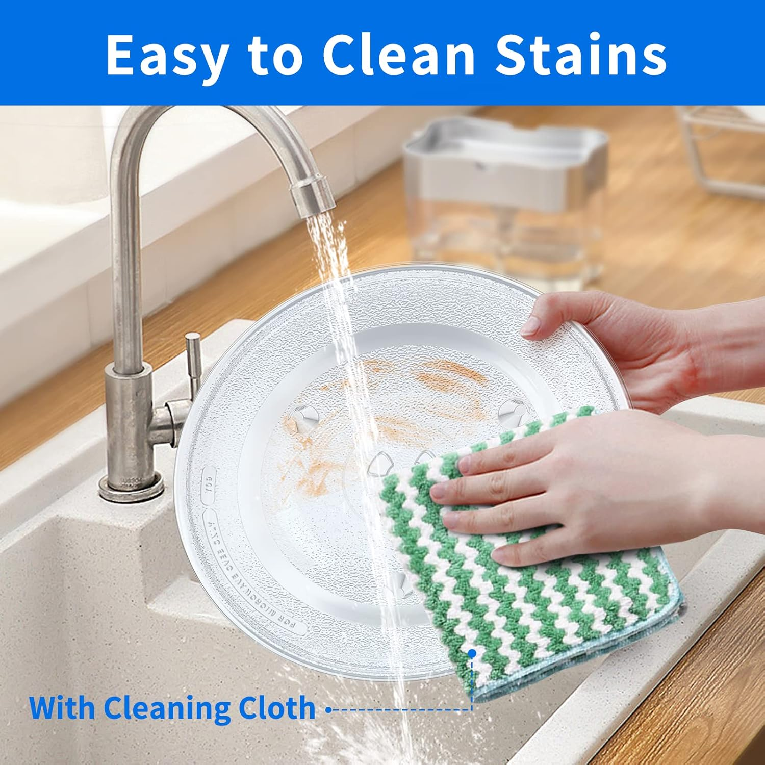 12.5" Microwave Plate Replacement for GE, Samsung, Hotpoint, Panasonic Emerson and More - 12-1/2 Inch Microwave Glass Plate Turntable Tray for WB39X10002 WB39X10003 WB48X10005 W10337247 WB49X10069 image number 1