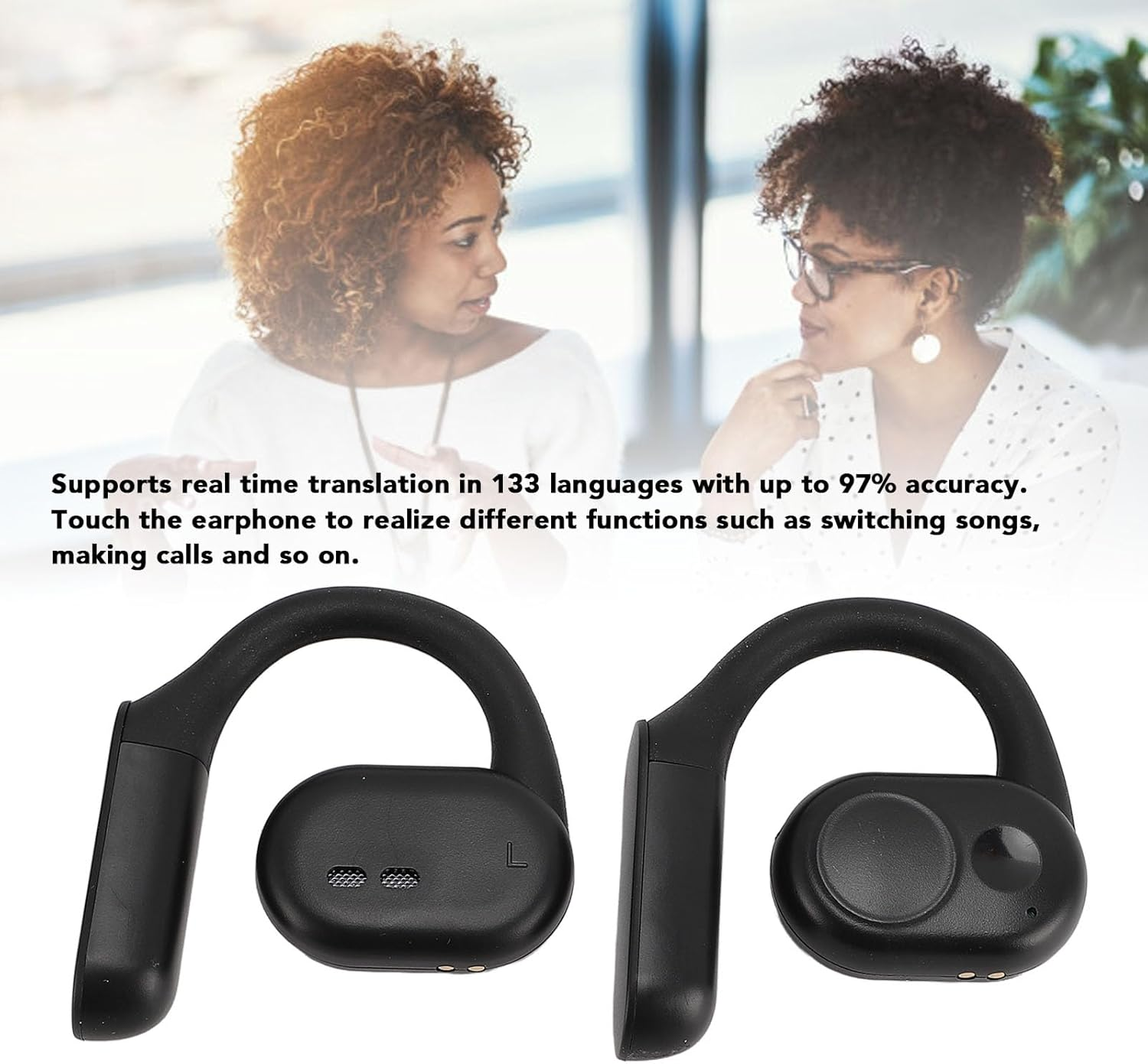 Pomya Language Translator Earbuds, Real Time Translation Headphones with 3 Modes, Supports 133 Different Languages, Suitable for Travel Business image number 3
