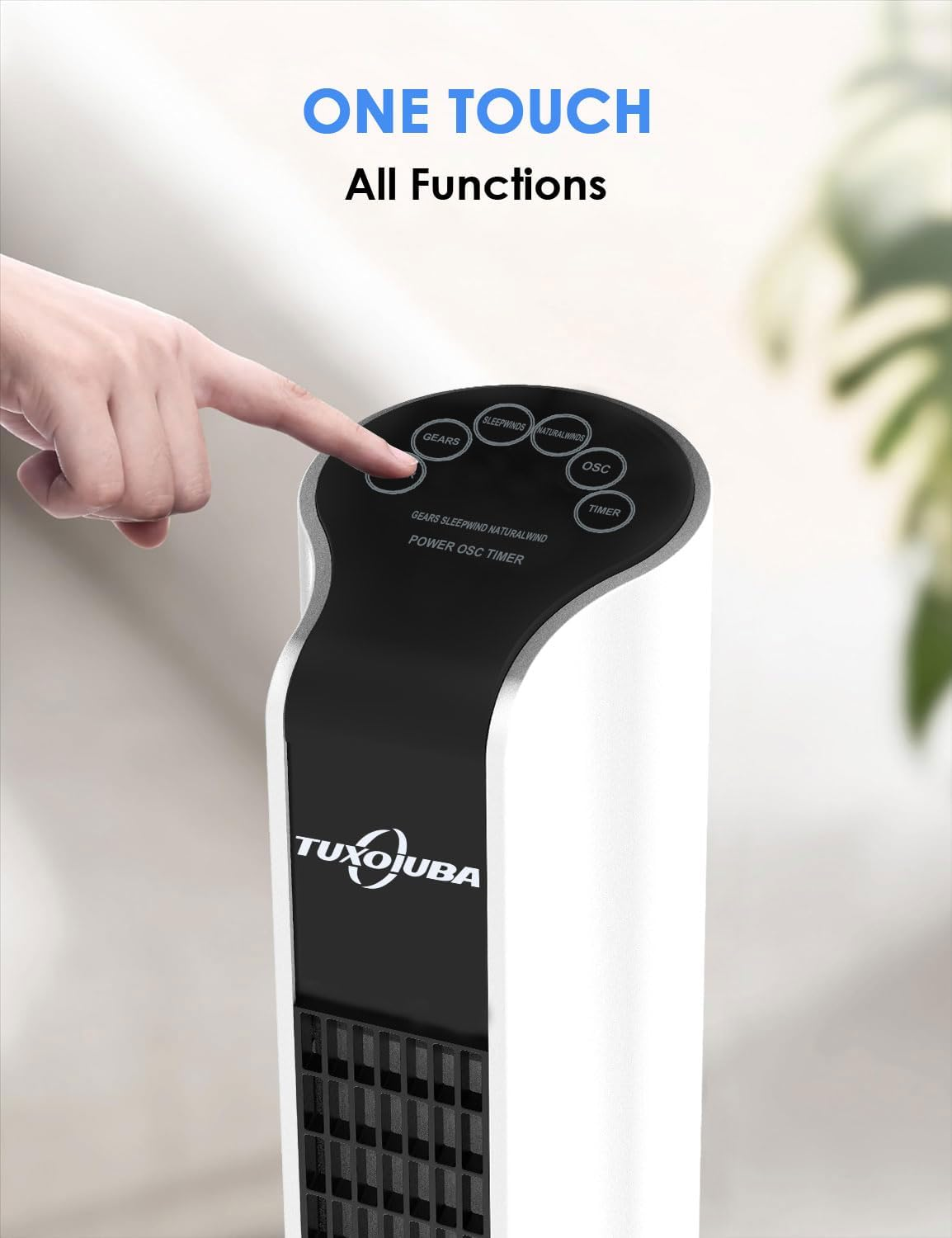 TUXOIUBA Tower Fan for Bedroom, 90&deg; Oscillating Fan with Remote, 86CM Quiet Cooling Fan with 3 Speeds Multiple Modes,8H Timer, Bladeless Standing Fan Floor Fan for Bedroom Home Office Indoor image number 6